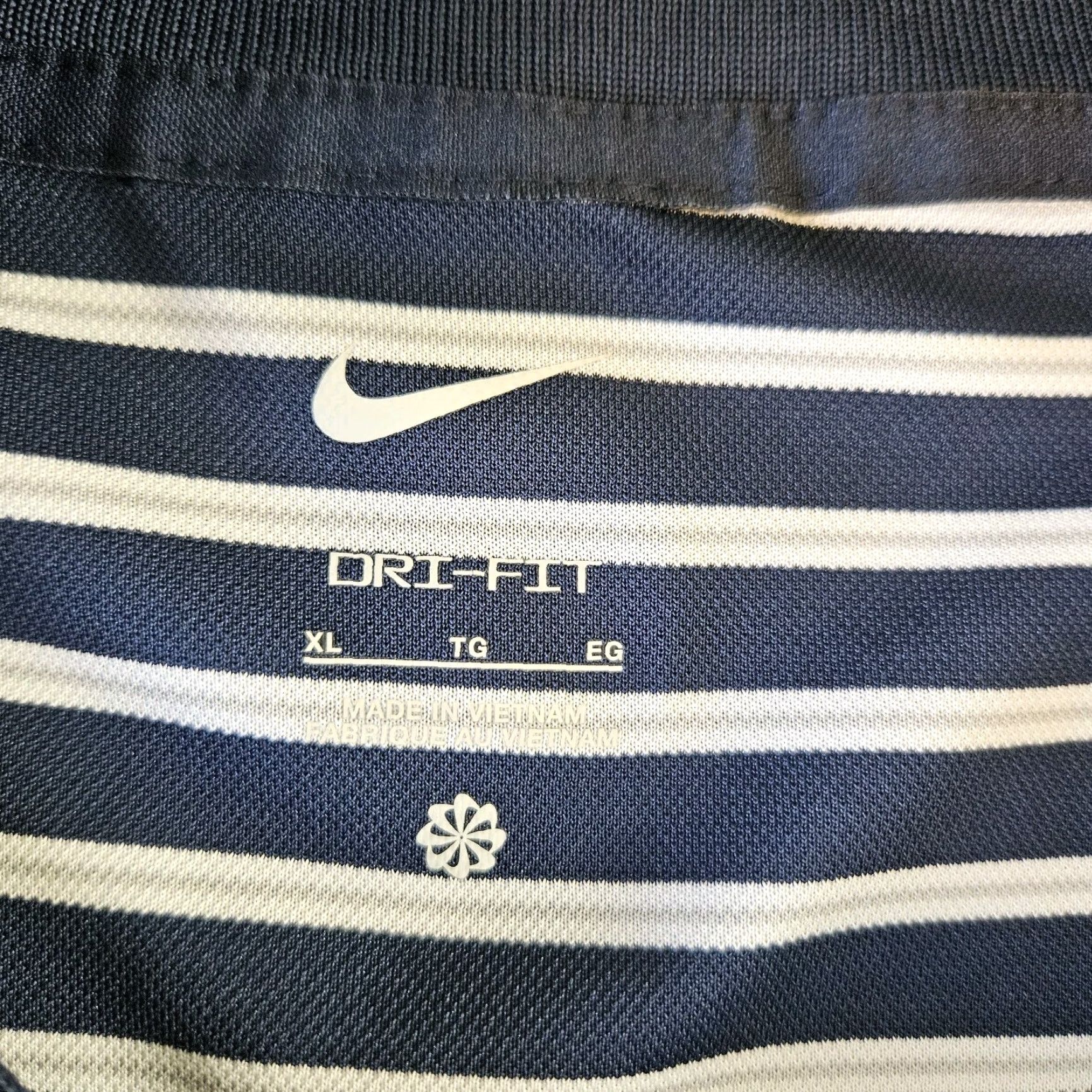 Nike Nike Mens Polo Dri-Fit Short Sleeve XL Blue White Stripe Shirt Size US XL / EU 56 / 4 - 5 Thumbnail