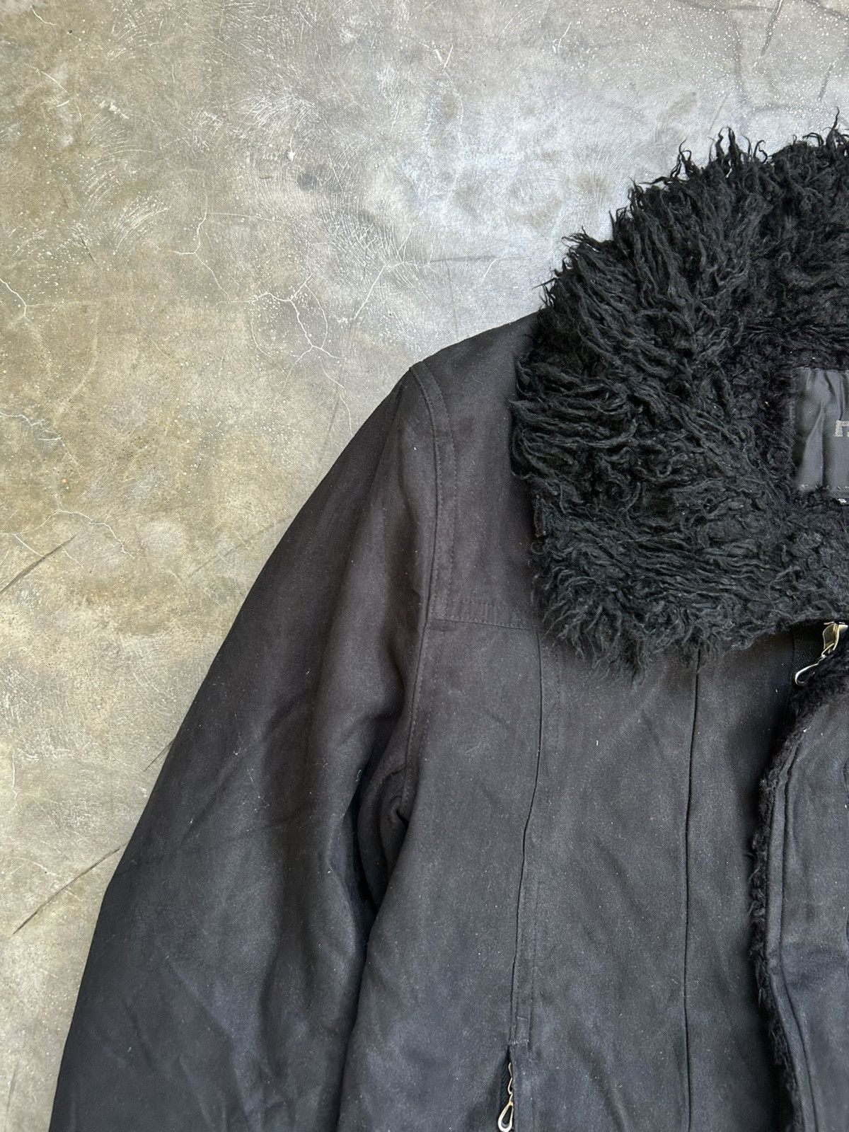 Japanese Brand 2000s Paranoid Black Fur Collar Jacket Size US S / EU 44-46 / 1 - 3 Thumbnail