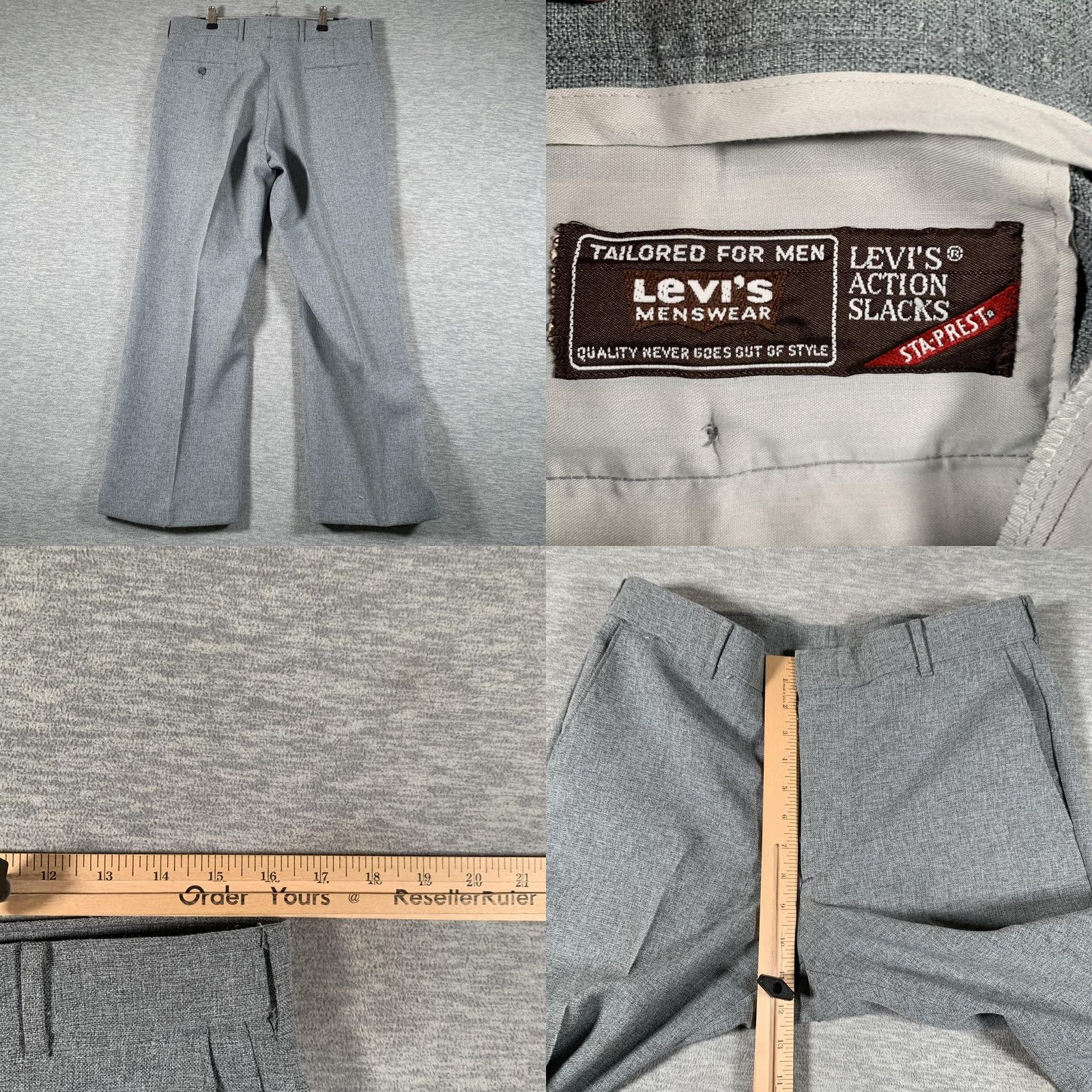 Levi's VINTAGE Levi's Suit 3 Piece Mens 46 Gray Tweed STA-PREST 37x28 Set Size 46R - 11 Thumbnail