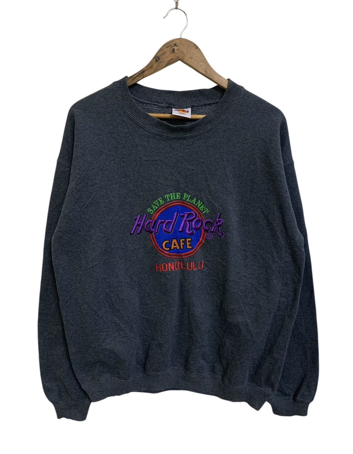 Hard Rock Cafe 💥Vintage 90s Hard Rock Cafe Honolulu Sweatshirt Size US L / EU 52-54 / 3 - 1 Thumbnail