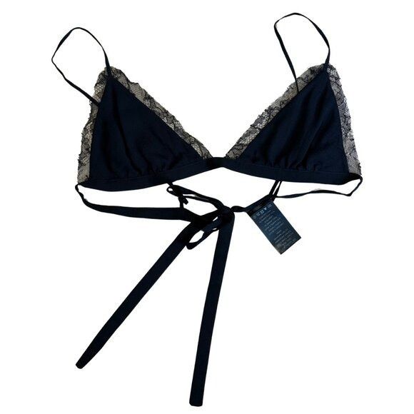 Veronica De Piante sofia bikini bra in georgette Black lace