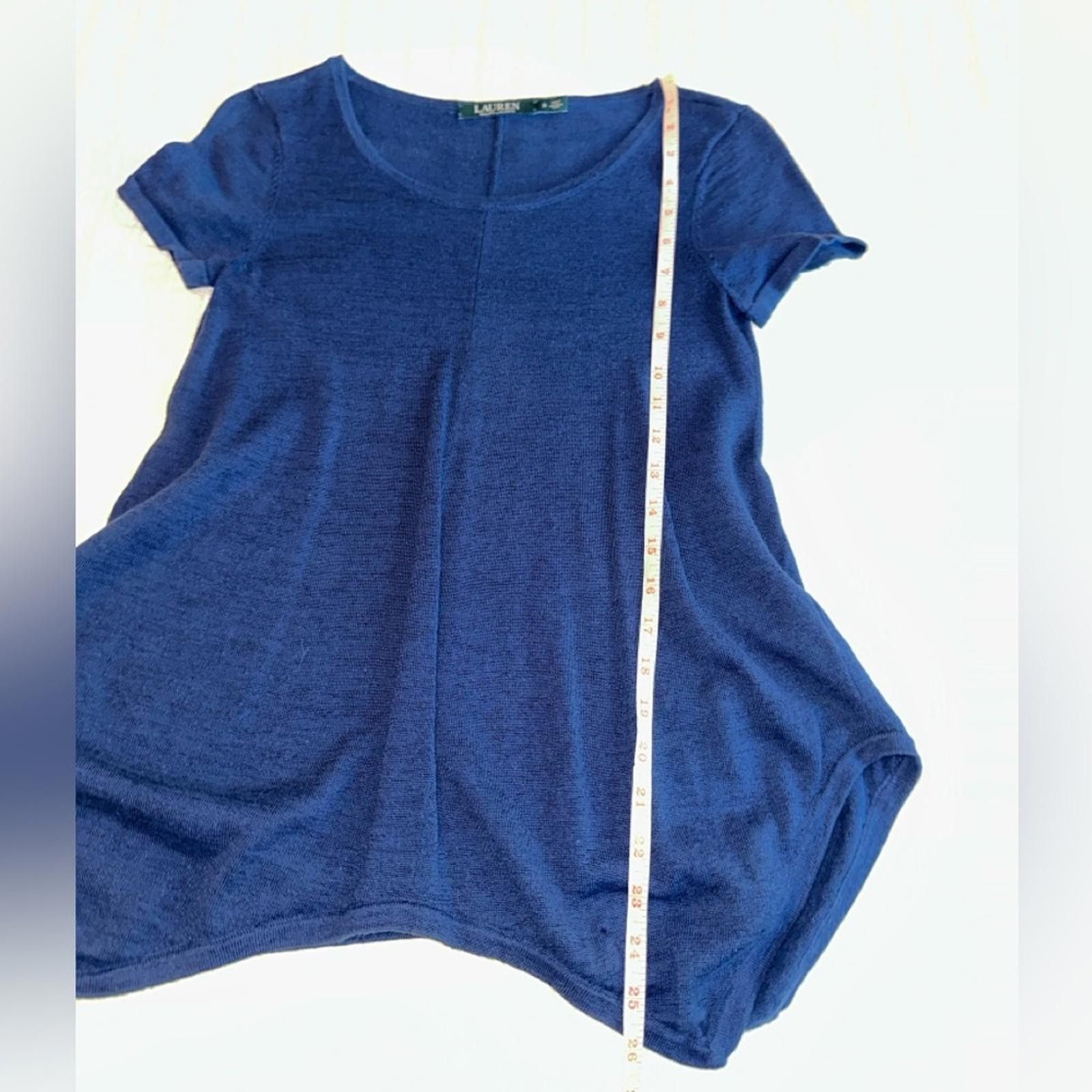 Lauren Ralph Lauren Lauren Ralph Lauren Small Linen Cotton Blue Top Knit Size S / US 4 / IT 40 - 5 Thumbnail