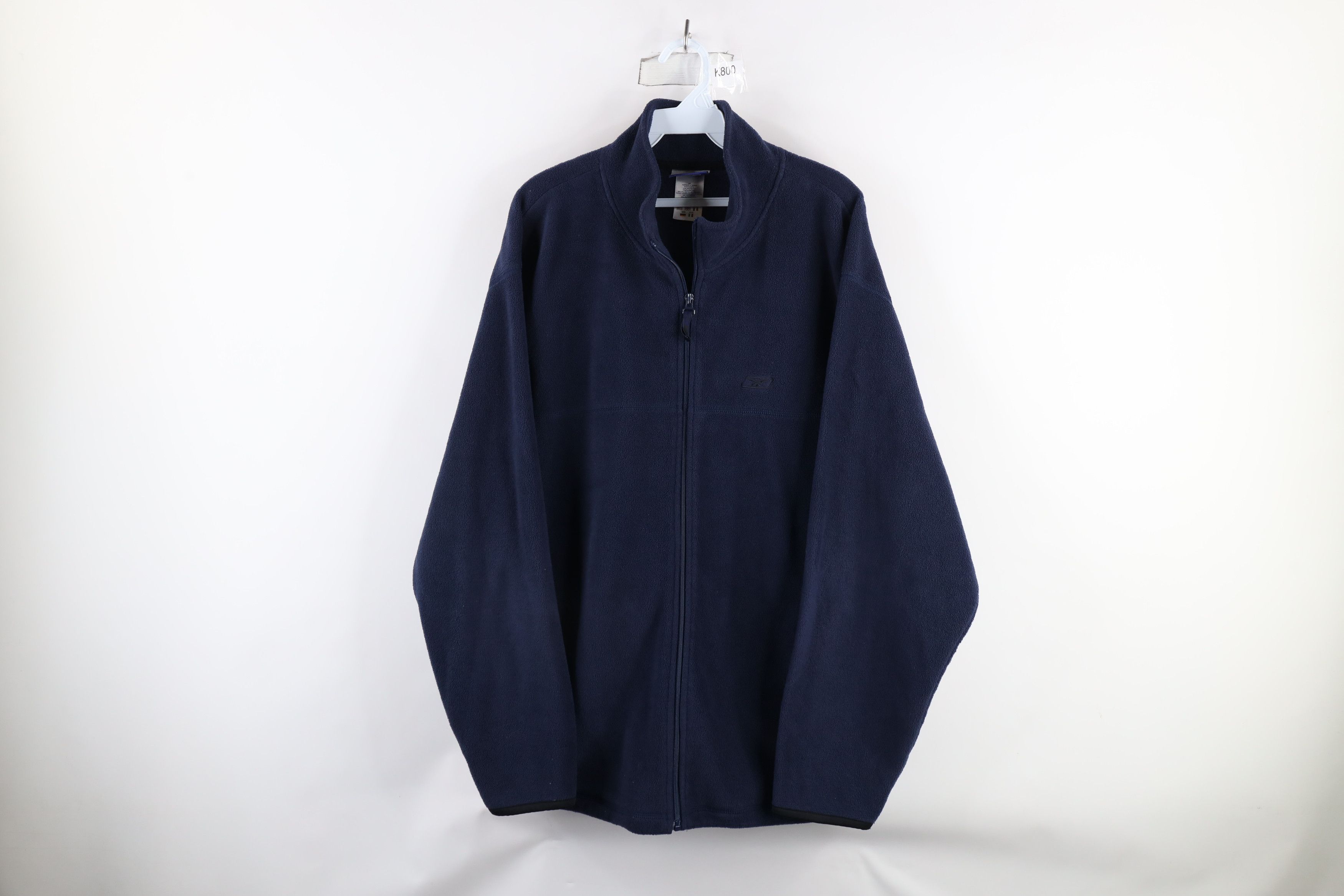 Reebok × Vintage Vintage 90s Reebok Classic Logo Full Zip Fleece Jacket Blue Size US L / EU 52-54 / 3 - 1 Thumbnail