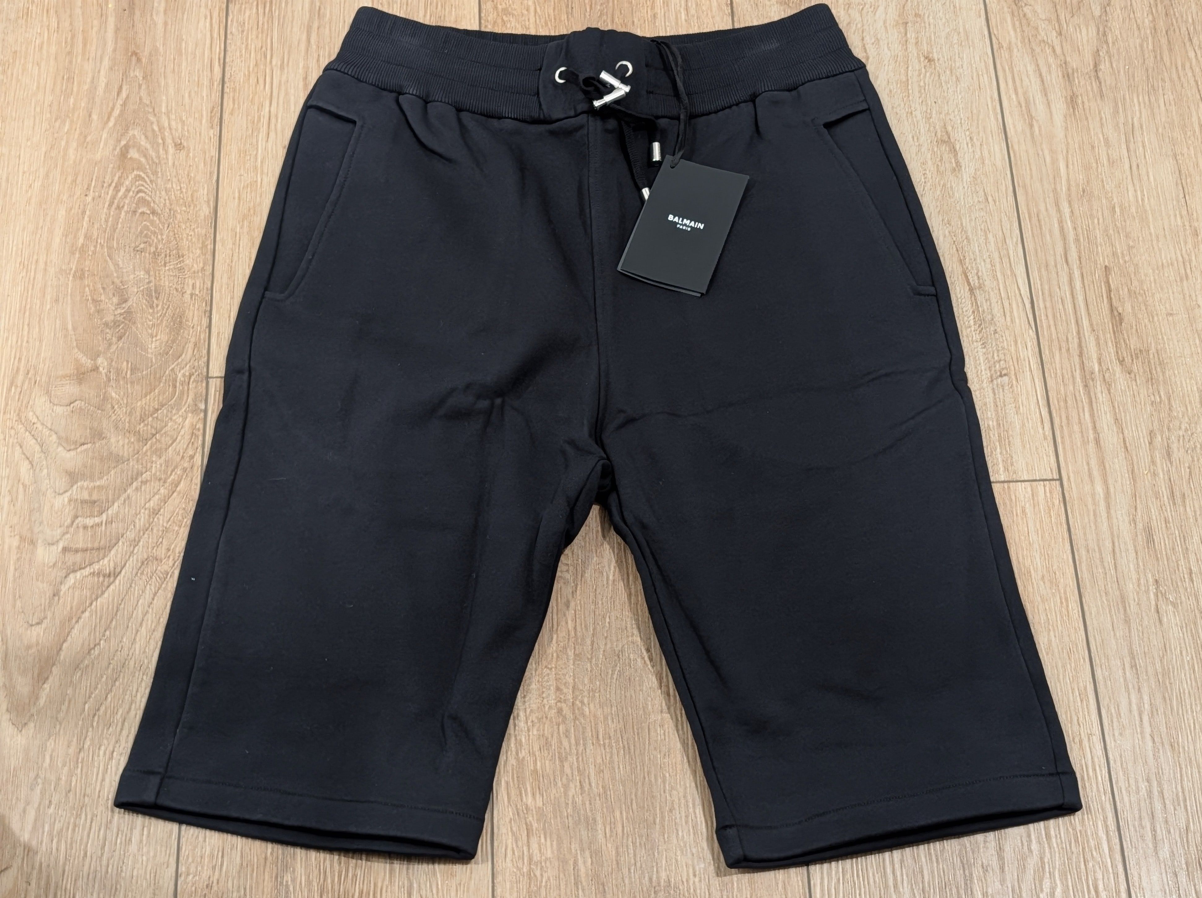 Balmain Balmain Cotton Flocked Logo Sweat Shorts Black Small Size US 30 / EU 46 - 1 Thumbnail
