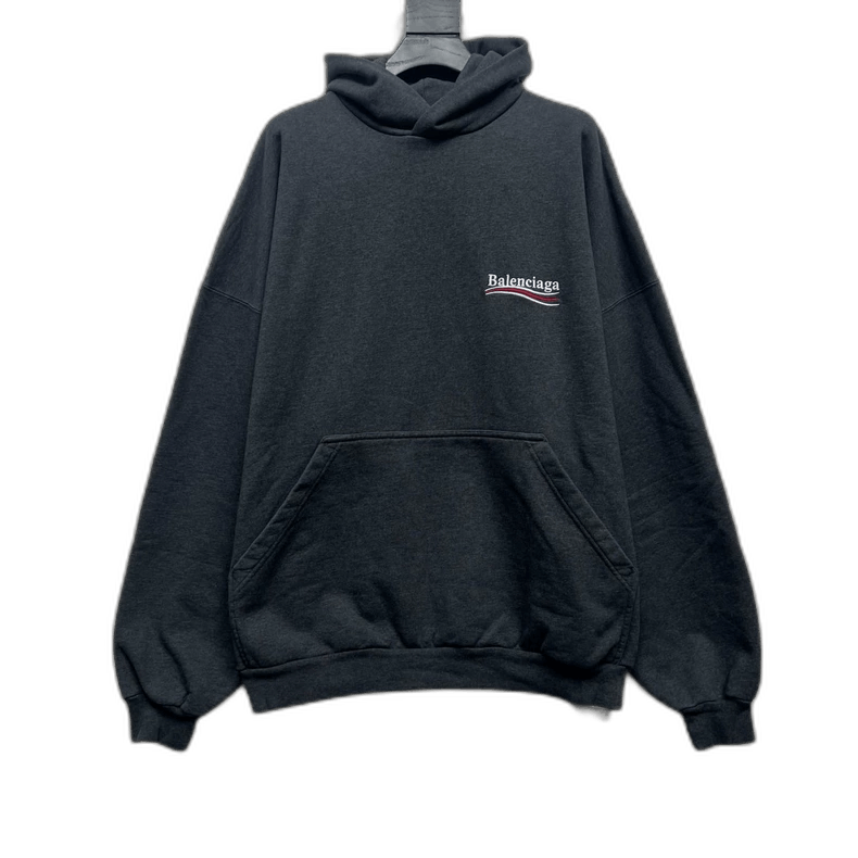 Balenciaga Balenciaga 24 Charcoal Embroidered Hoodie Size US M / EU 48-50 / 2 - 1 Thumbnail