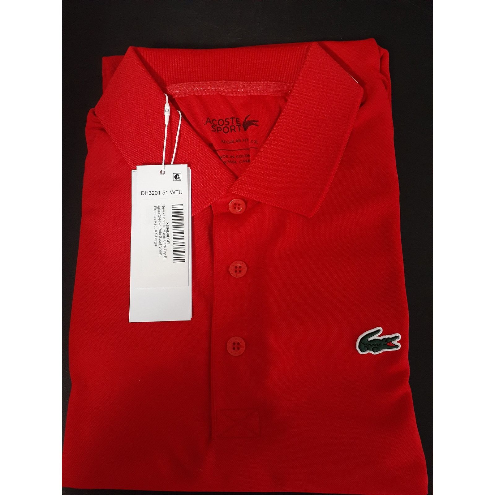 Lacoste Lacoste Men's Ultra Dry Raglan Sleeve Sport Polo Red 2XL Size US XXL / EU 58 / 5 - 2 Thumbnail