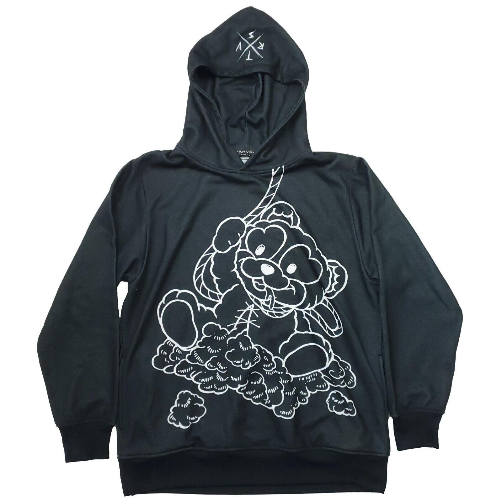 Travas Tokyo Suicidal Bear Hoodie Dark Gray XL XLarge New