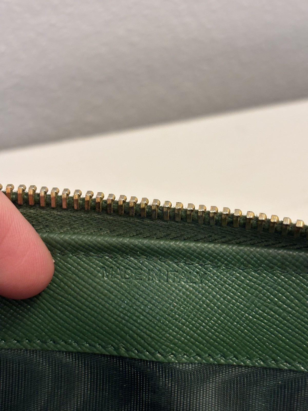 Prada Prada Dark Green Saffiano Leather Logo Zip Around Wallet Size ONE SIZE - 8 Thumbnail