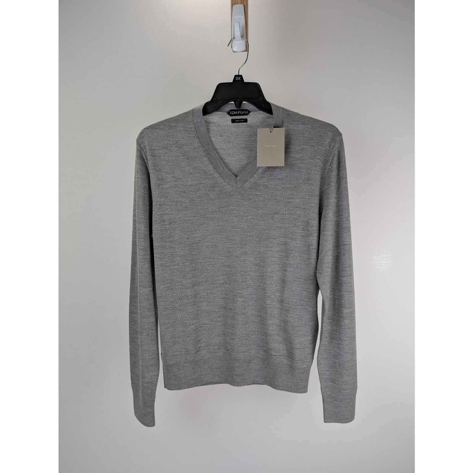 Tom Ford o1rshd1 V-Neck Knitwear Crewneck Sweatshirt in Grey Size US M / EU 48-50 / 2 - 6 Thumbnail