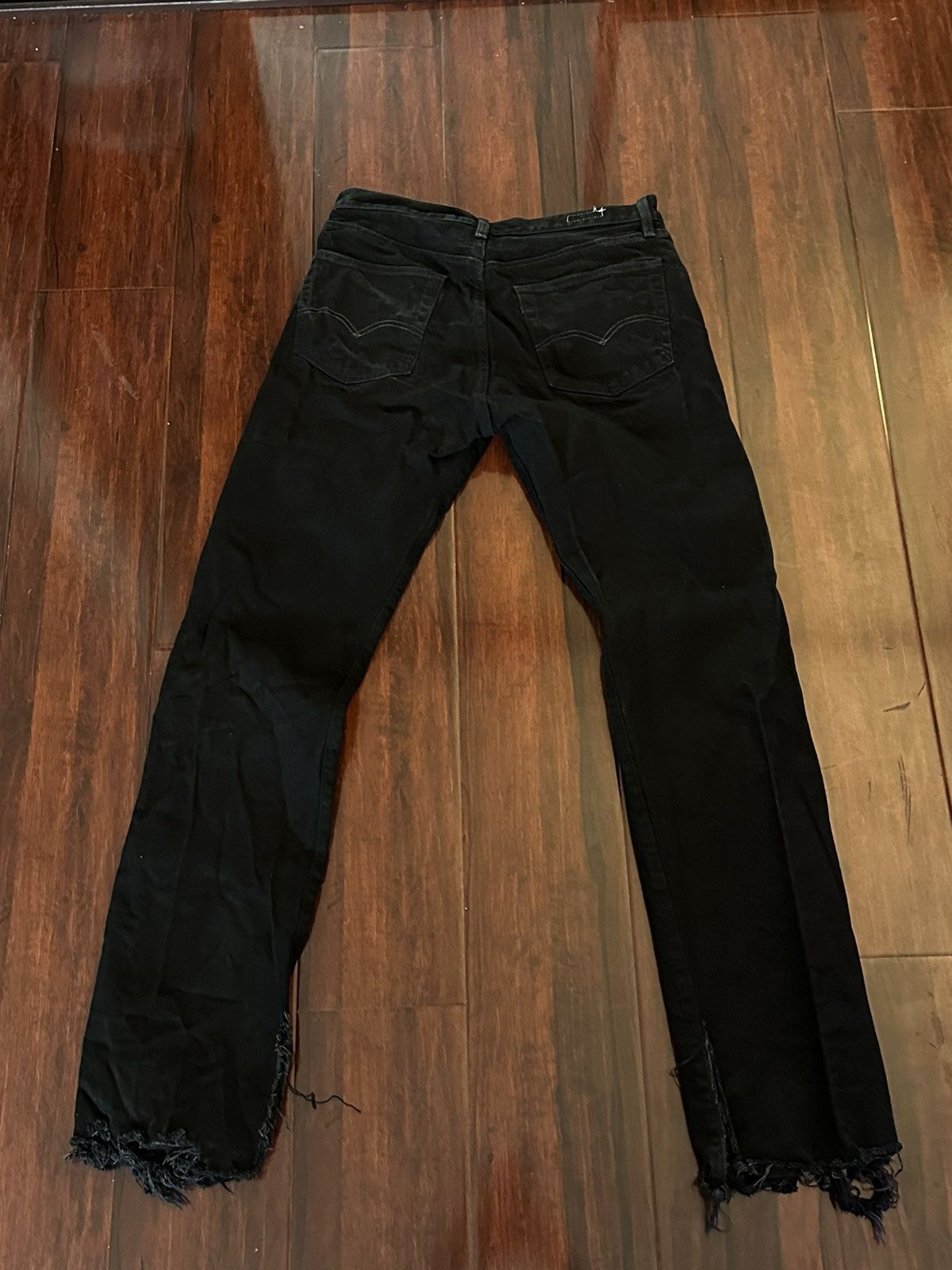 Levi's Vintage Clothing Black Distressed 501’s Size US 32 / EU 48 - 2 Thumbnail
