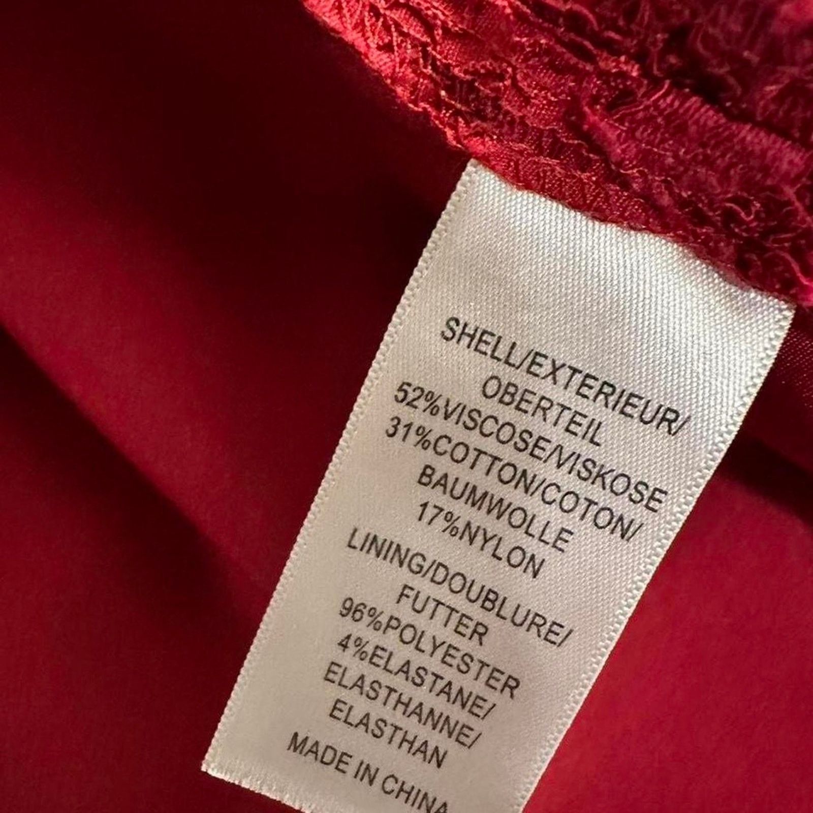 Adrianna Papell Red lace overlay pencil sleeveless cocktail dress Size L / US 10 / IT 46 - 7 Thumbnail