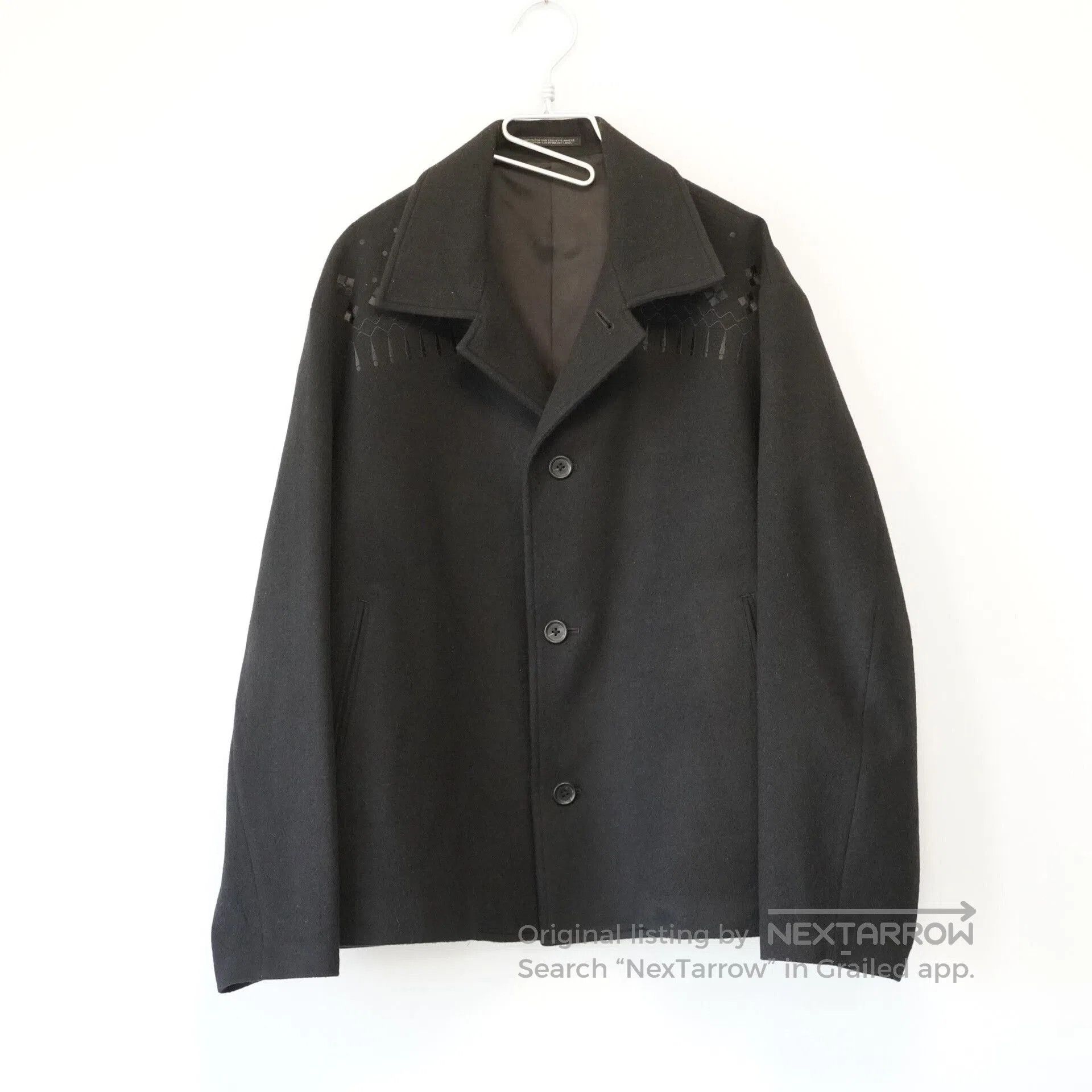 Yohji Yamamoto Yohji Yamamoto Black Embroidered Wool Jacket. Size US S / EU 44-46 / 1 - 3 Thumbnail