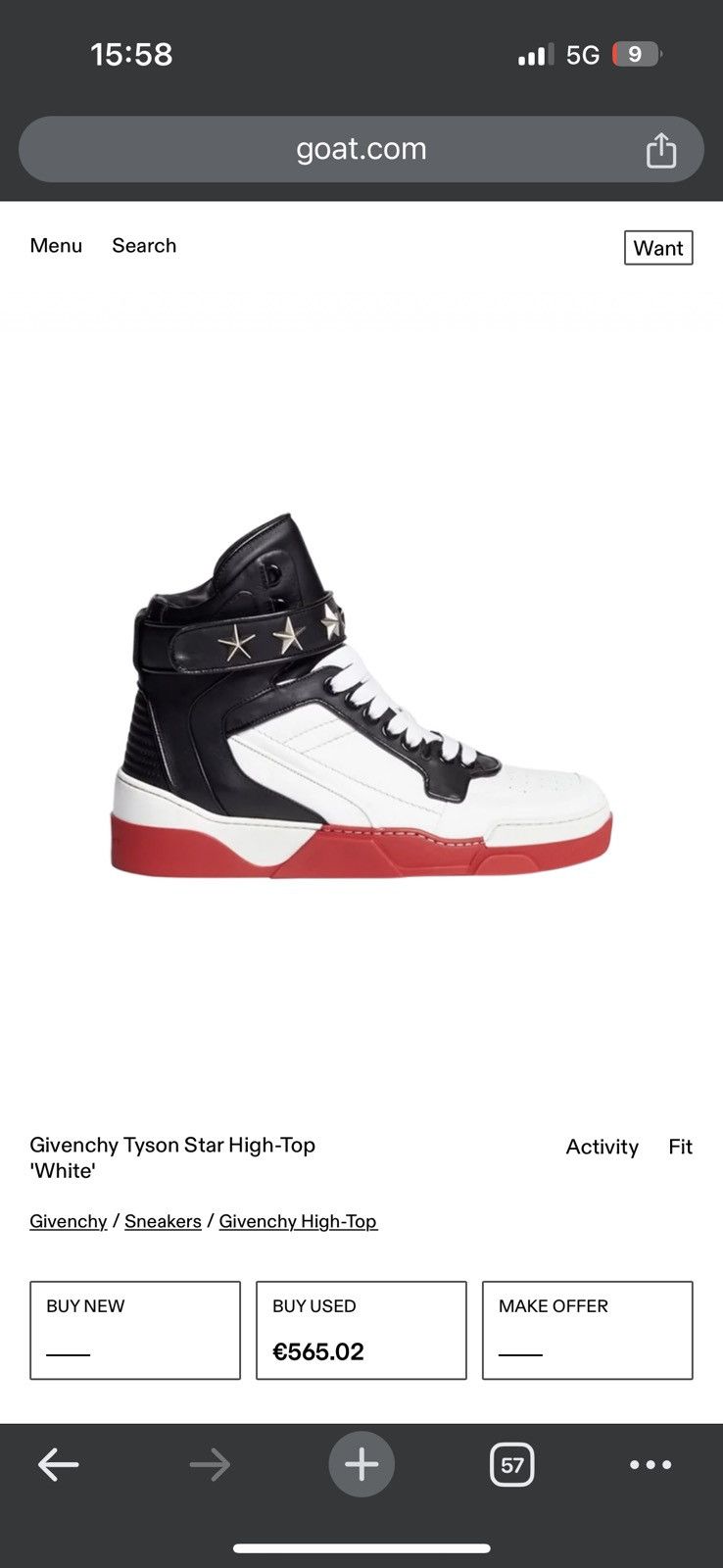 Givenchy Givenchy Tyson Star High-Top Size US 8.5 / EU 41-42 - 6 Thumbnail