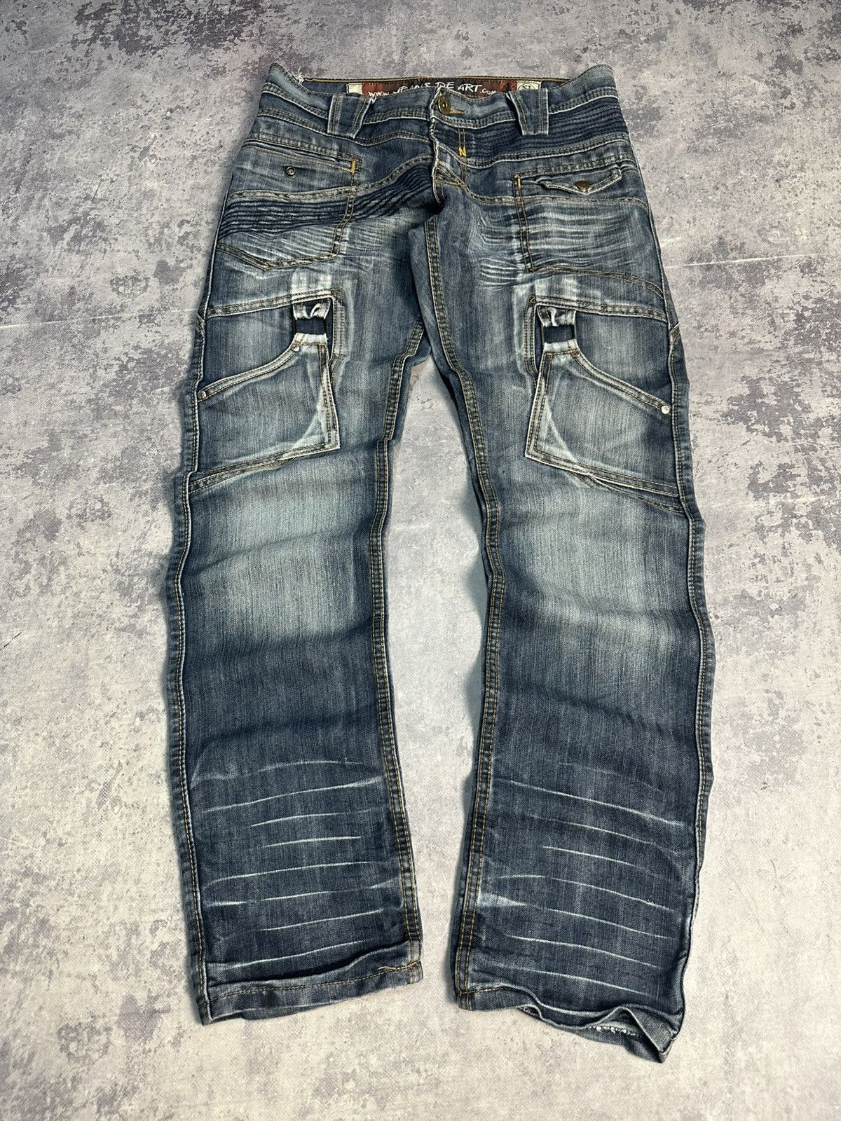 If Six Was Nine Flared Bootcut Stone Washed Jeans Size XL 34