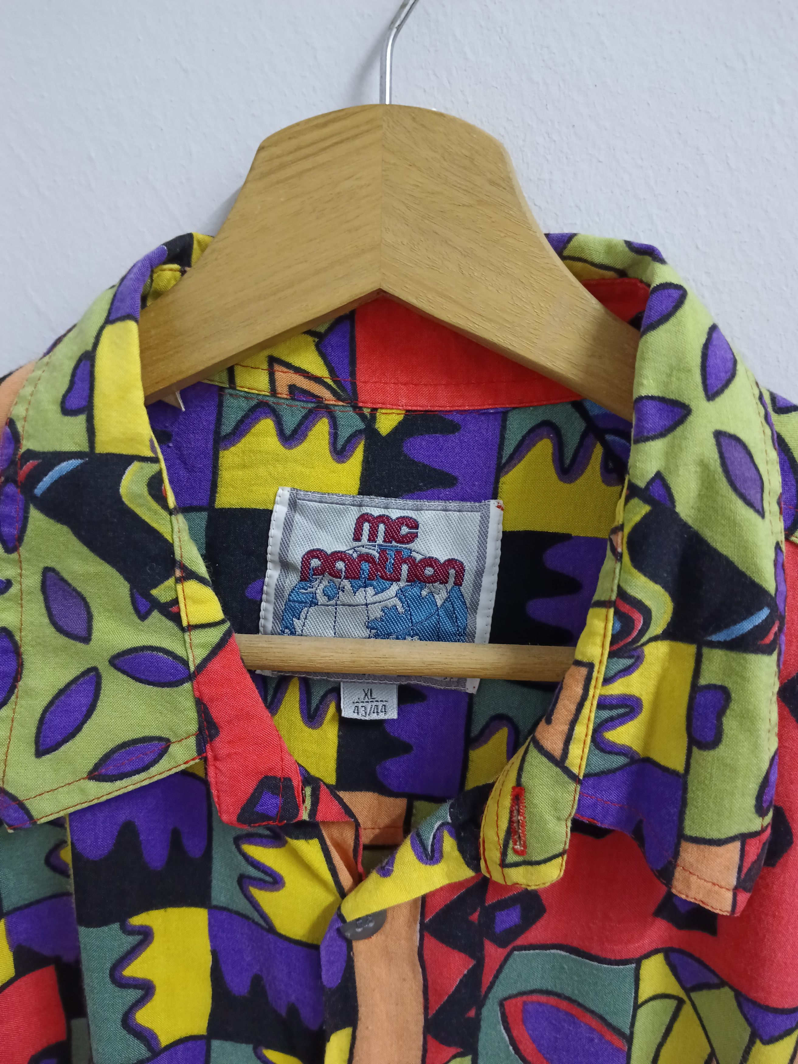 Japanese Brand × Vintage MC PANTHON MULTICOLOUR VISCOSE BUTTON UP Size US XL / EU 56 / 4 - 4 Thumbnail