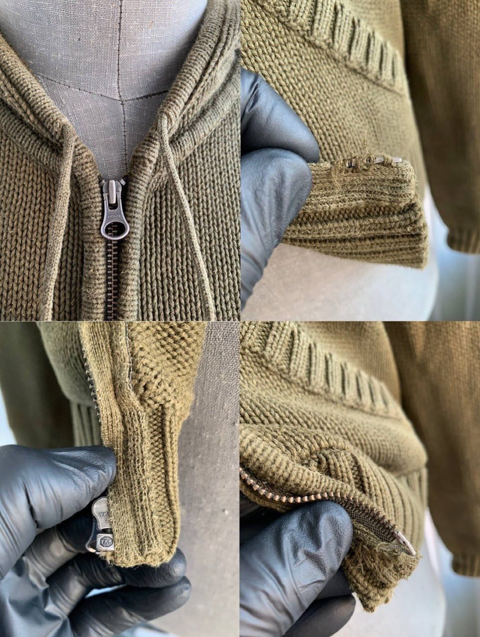 Polo Ralph Lauren × Vintage Vintage Polo Ralph Lauren Women's Green Knit Full Zip Hoodie Size S / US 4 / IT 40 - 20 Thumbnail