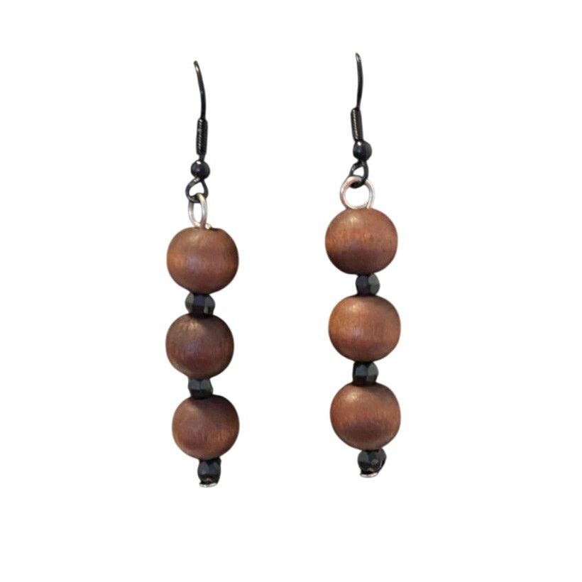 Handmade Wood Bead earrings Size ONE SIZE - 1 Thumbnail