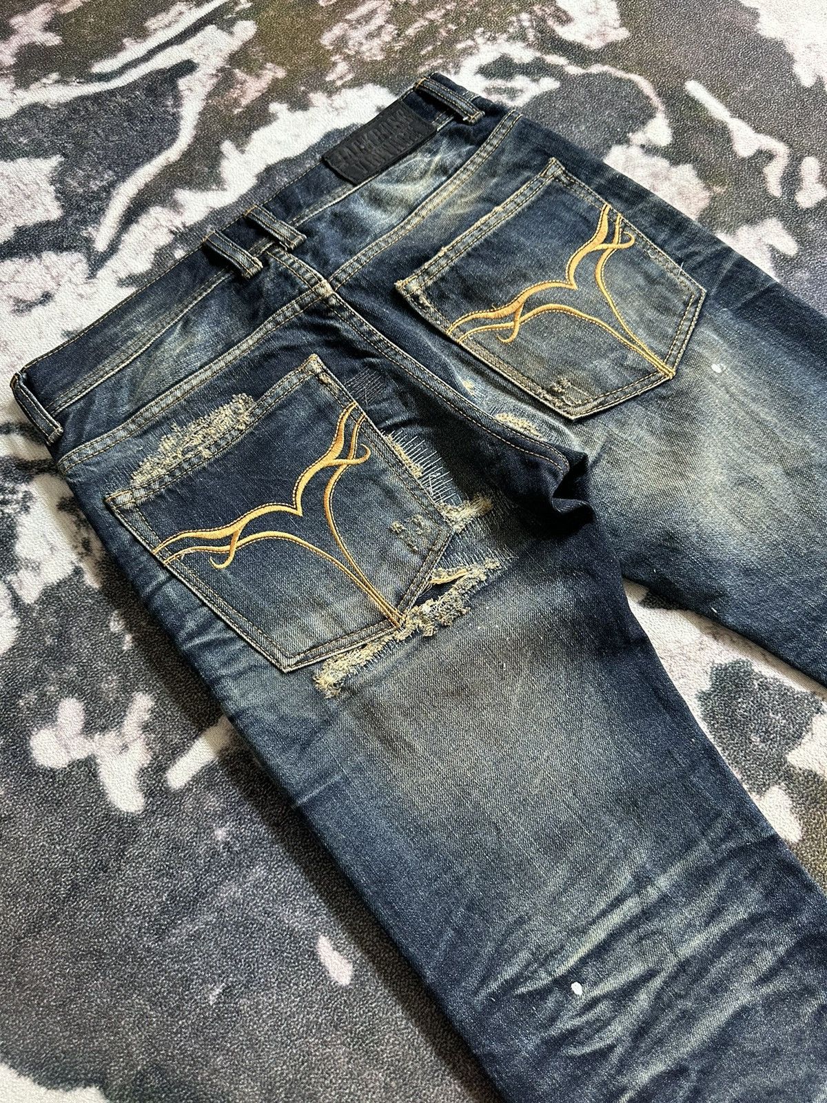 JACKROSE 00's Jackrose j-rock tribe couture boro denim jeans Size US 31 - 7 Thumbnail