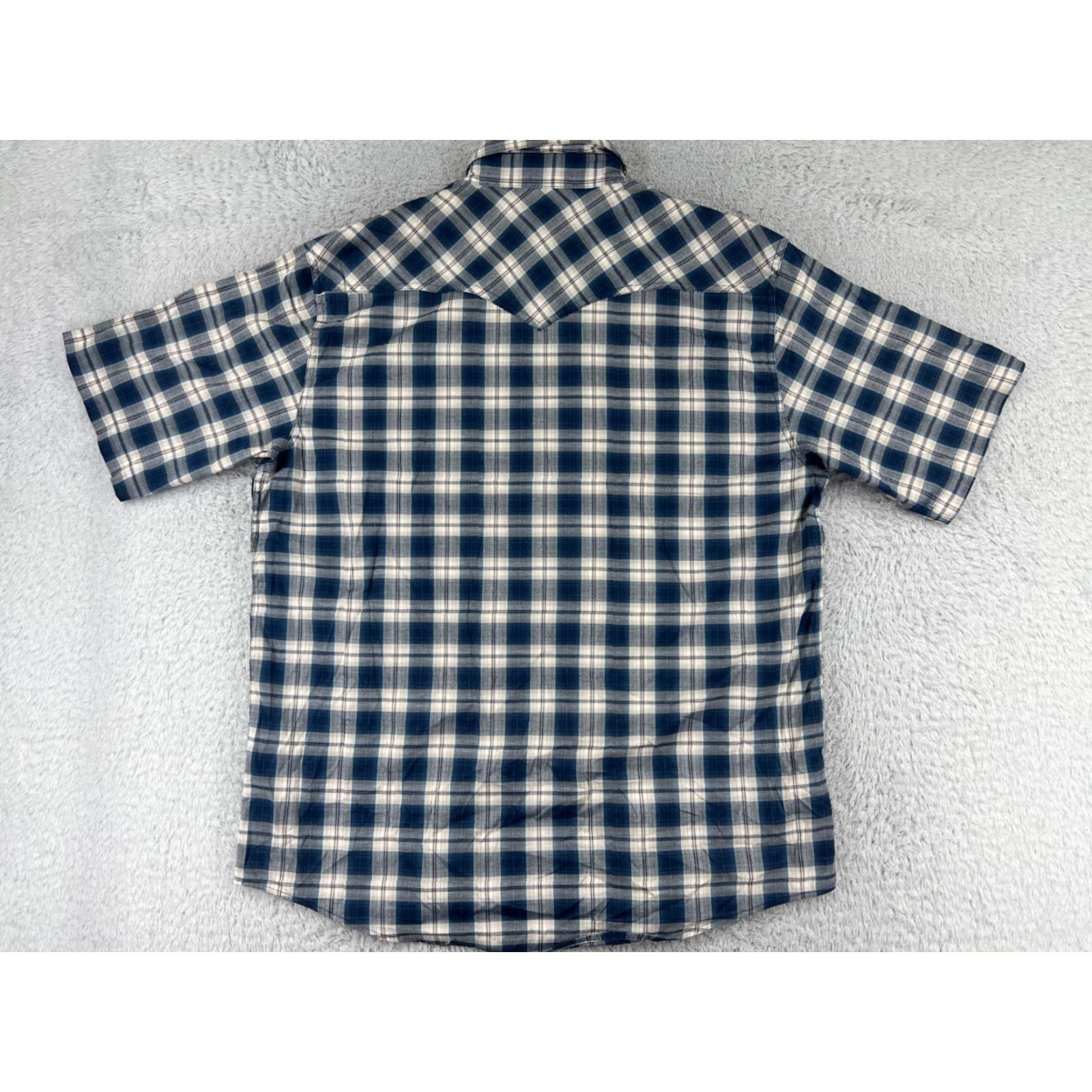 Wrangler Wrangler Shirt Men XL Blue Plaid Western Pearl Snap Button-Up Cowboy Western Shirt Men XL Blue Plaid Size US XL / EU 56 / 4 - 2 Thumbnail