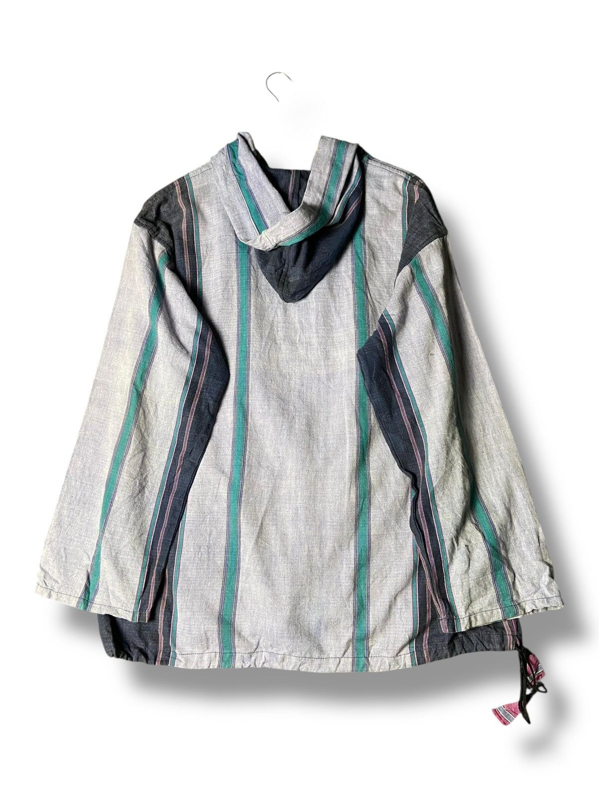 Japanese Brand Vintage Stripes Pullover Jacket with Quarter Button (161) Size US L / EU 52-54 / 3 - 2 Thumbnail