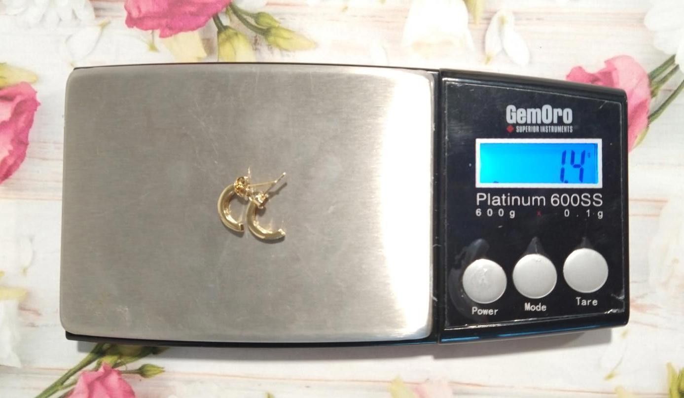 Designer Yellow Gold On 925 Sterling Silver C- Hoop Earrings Signed Size ONE SIZE - 8 Thumbnail
