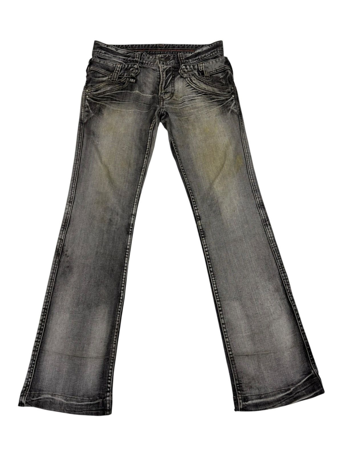 If Six Was Nine Nicole Club For Men Double Waist Slim Flare Jean Black Faded Size US 29 - 1 Thumbnail