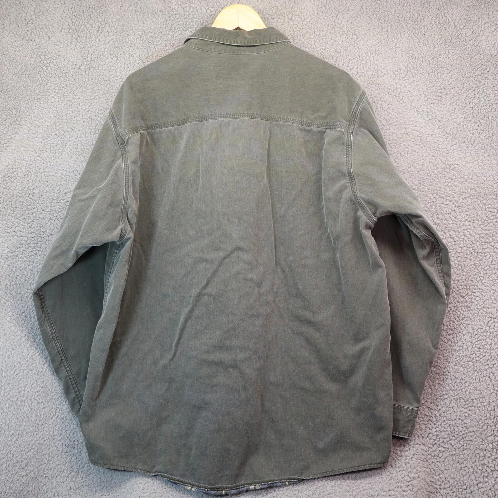 L.L. Bean LL Bean Flannel Lined Chore Shirt Men XL Regular Grey Green Size US XL / EU 56 / 4 - 6 Thumbnail