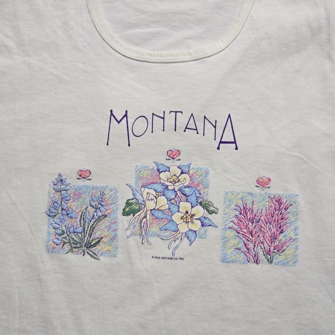 Vintage Vintage Montana Wildflowers Tee White Floral Print XL Shirt Size XL / US 12-14 / IT 48-50 - 2 Thumbnail