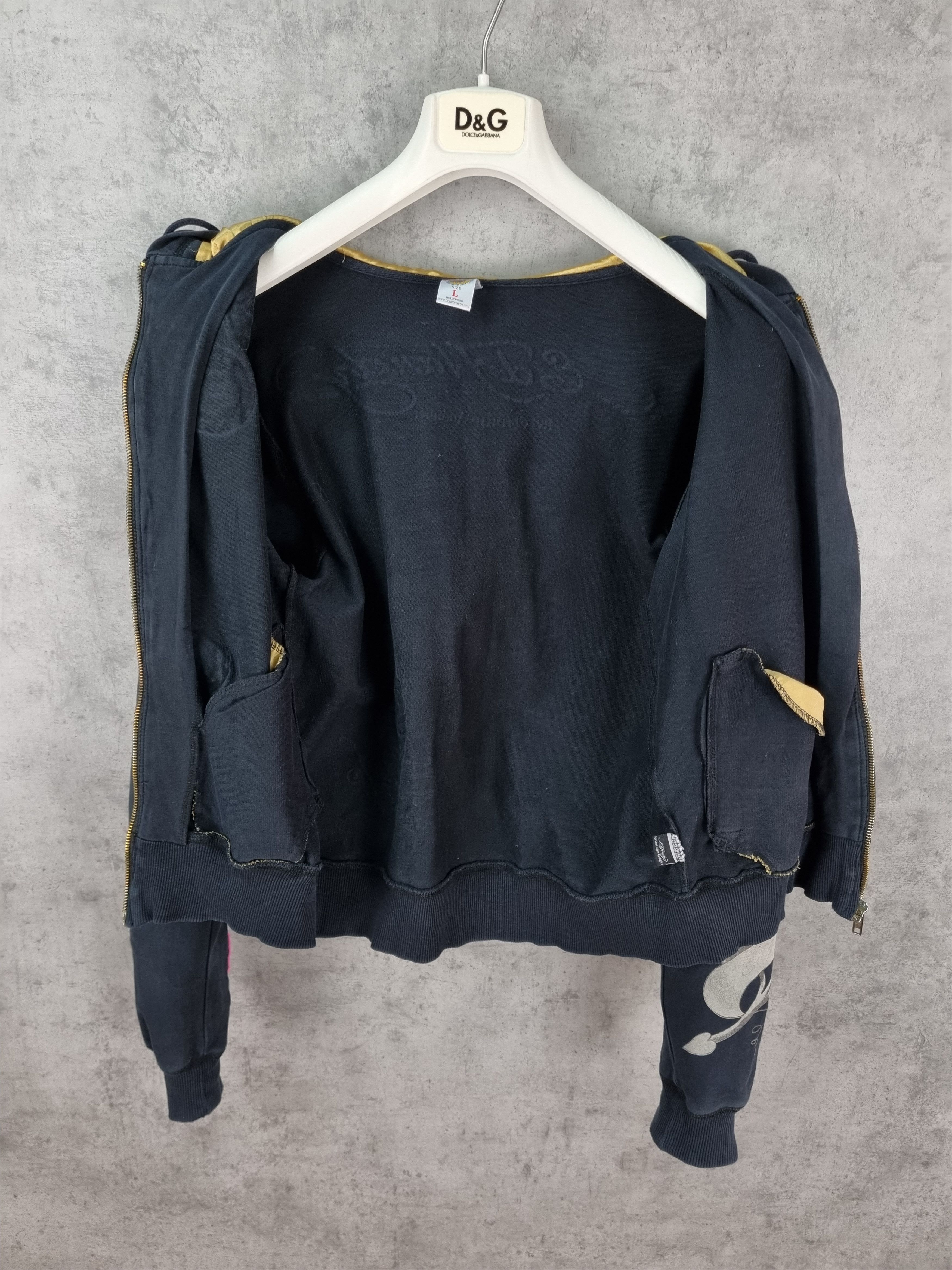 Christian Audigier × Ed Hardy Ed Hardy Embroidered Patches Faded Zipped Hoodie Size L / US 10 / IT 46 - 18 Thumbnail