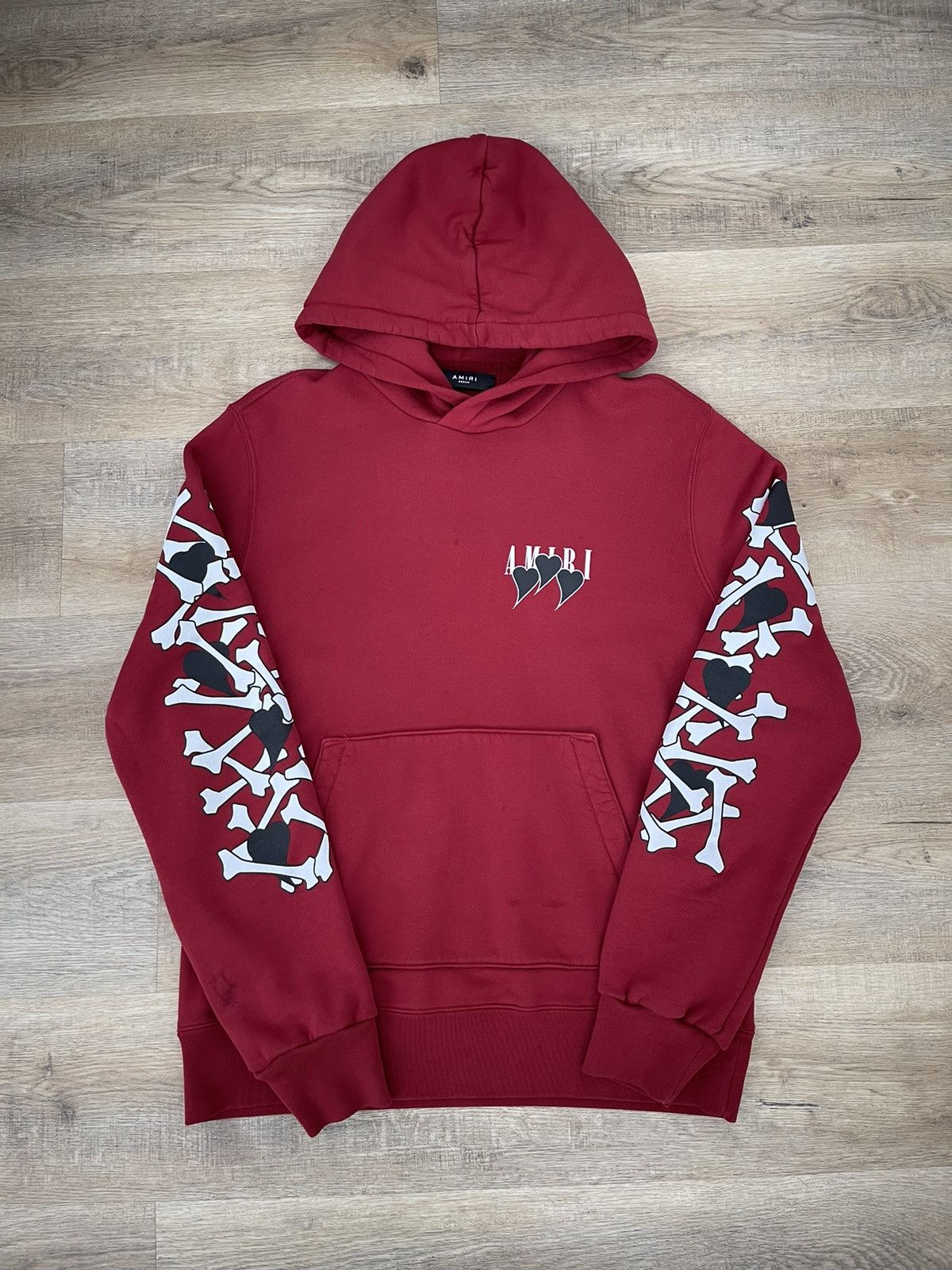 Pre-owned Amiri Heart Bone Hoodie In Red