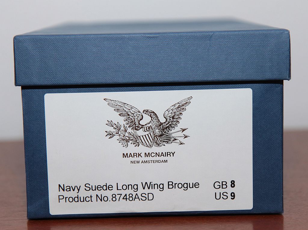 Mark McNairy × Sanders Made in UK Navy Suede Long Wing Brogue Size US 9 / EU 42 - 10 Thumbnail
