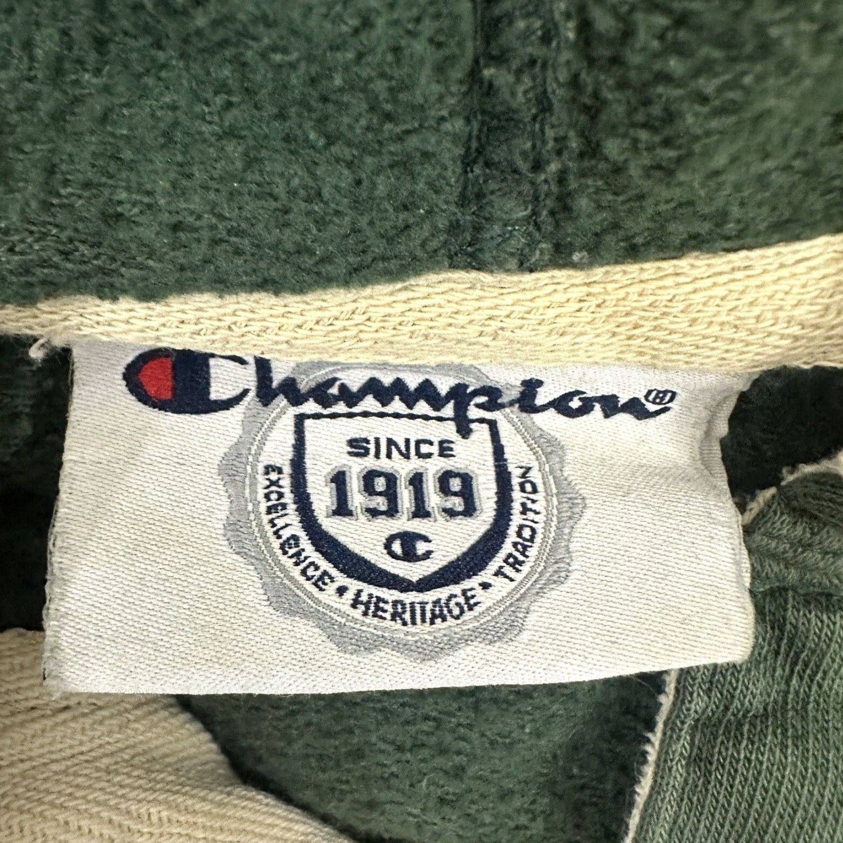Champion VINTAGE Champion Hoodie Mens XL Yellow Green Rugby La Moyne Dolphins Stripes Pullover Size US XL / EU 56 / 4 - 4 Thumbnail