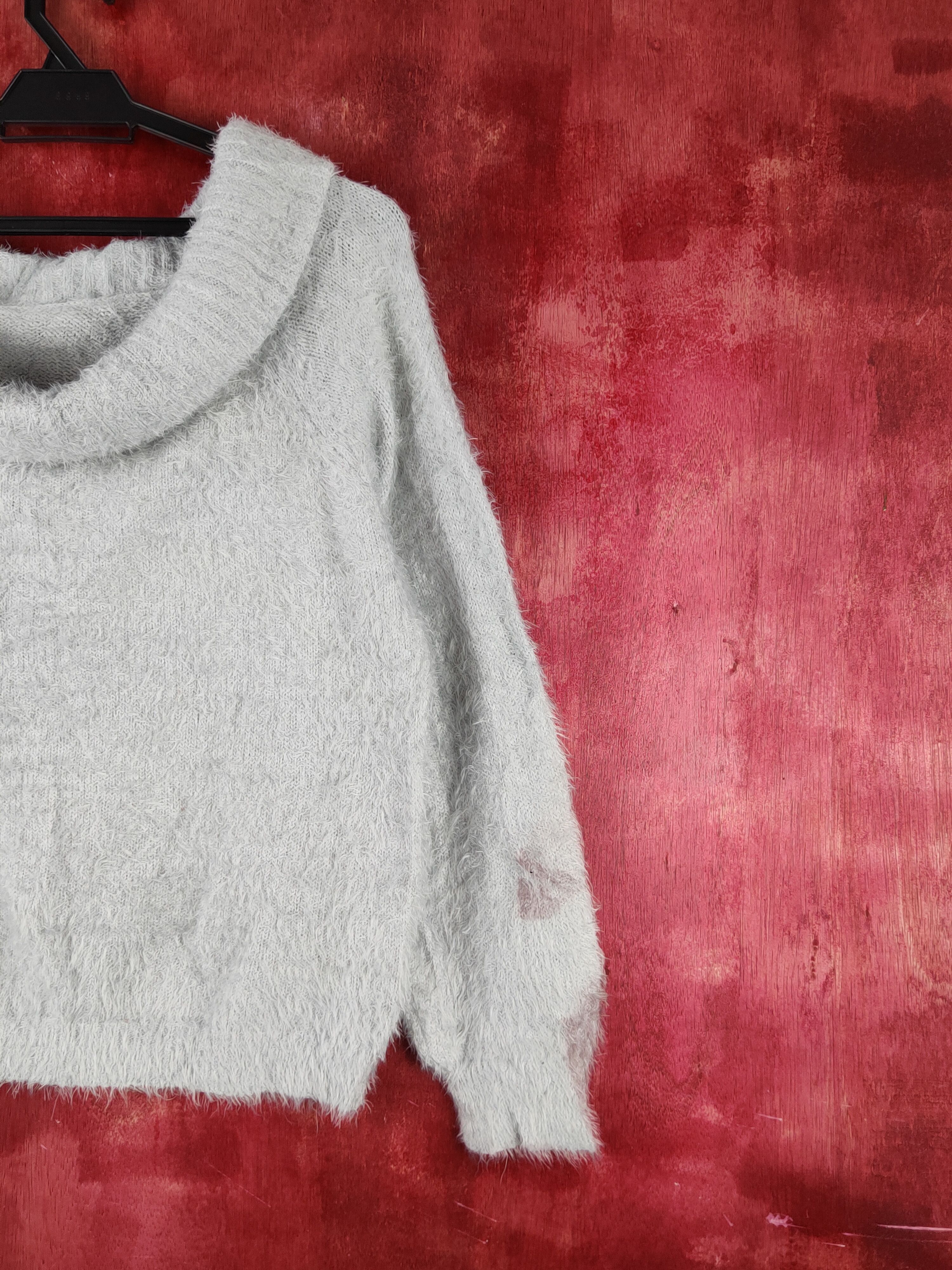 Japanese Brand × Vintage Holiday Holic Gray faded dirty Shaggy Fur Knitwear #S1965 Size M / US 6-8 / IT 42-44 - 5 Thumbnail