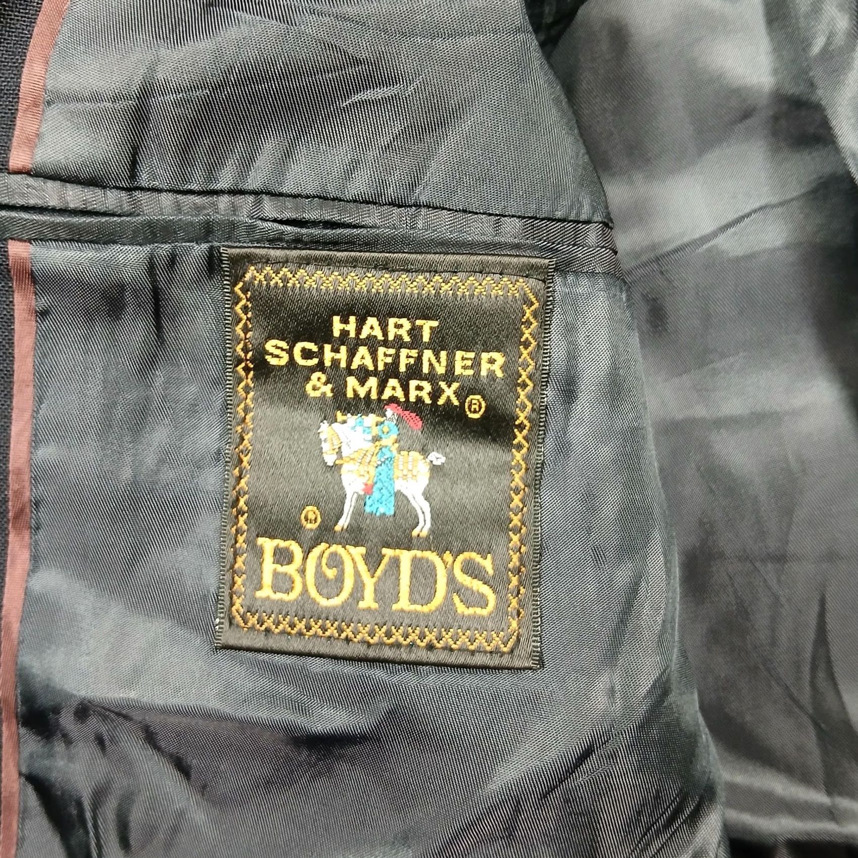 Hart Schaffner Marx Hart Schaffner Marx Blazer Mens 42 Black Solid Two Button Single Breasted Jacket Size 42R - 3 Thumbnail