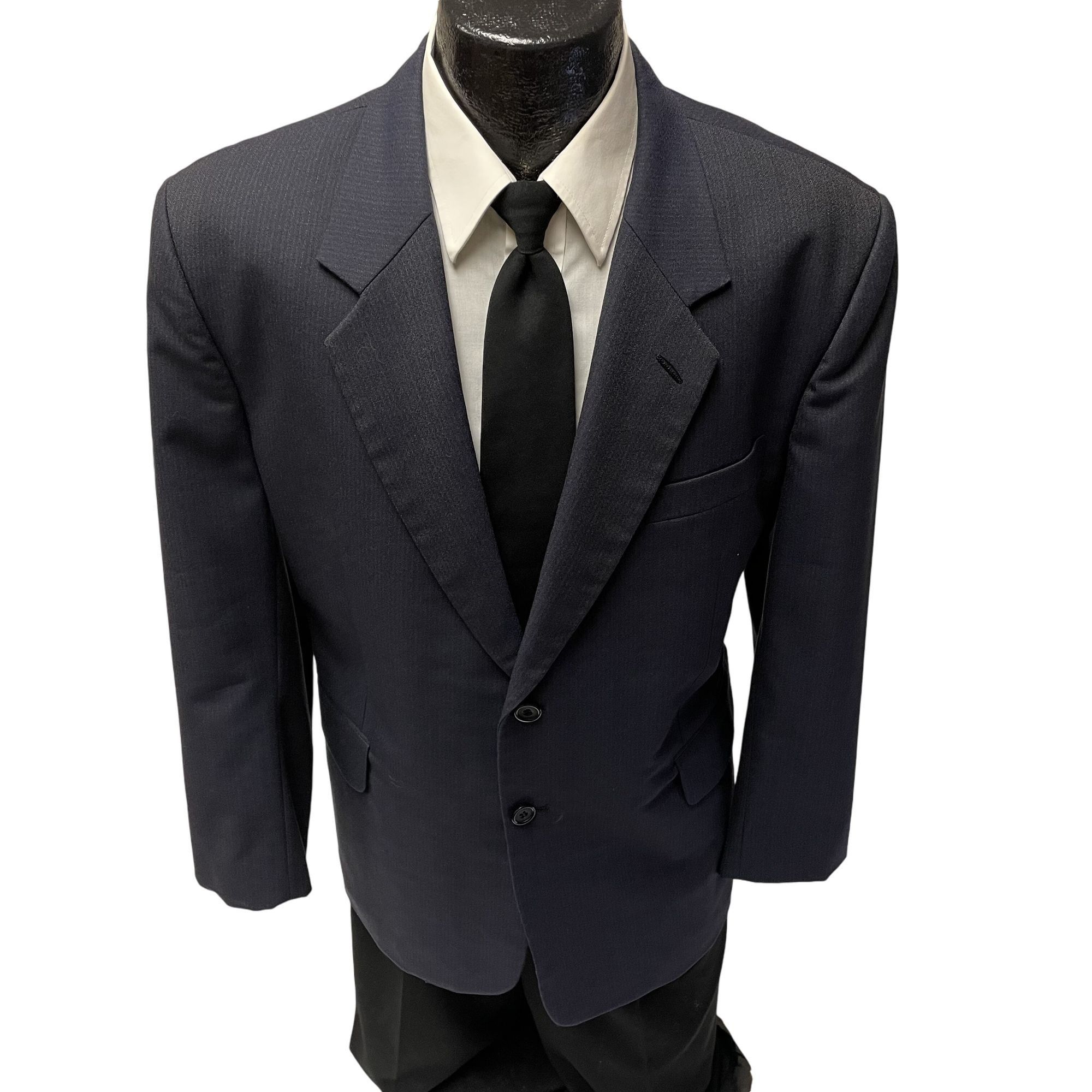 Vtg BESPOKE Navy Blue Sport Coat ROCKABILLY Jacket