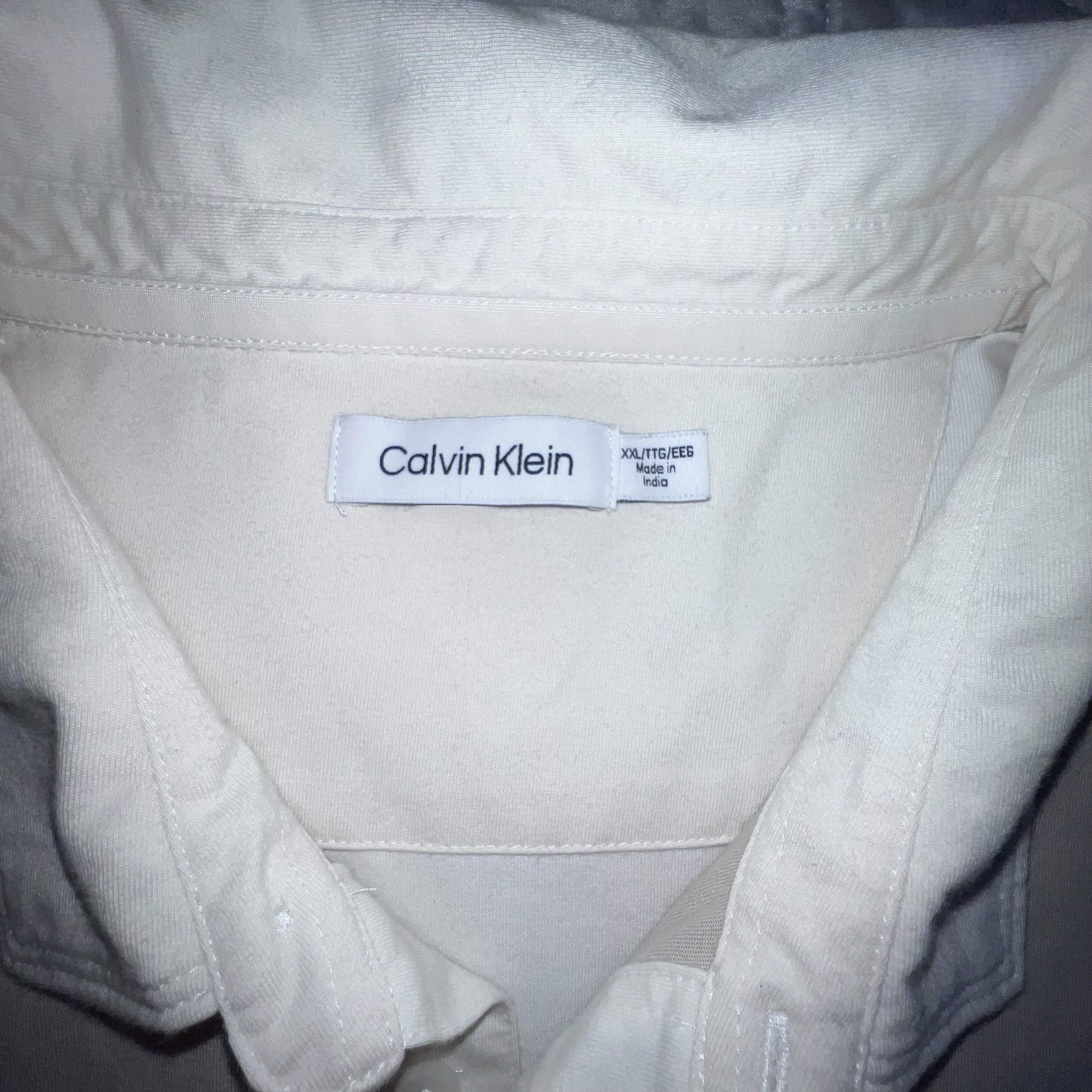 Calvin Klein Calvin Klein Cream/Tan Colorblock Short Sleeve Polo - XXL Size US XXL / EU 58 / 5 - 6 Thumbnail