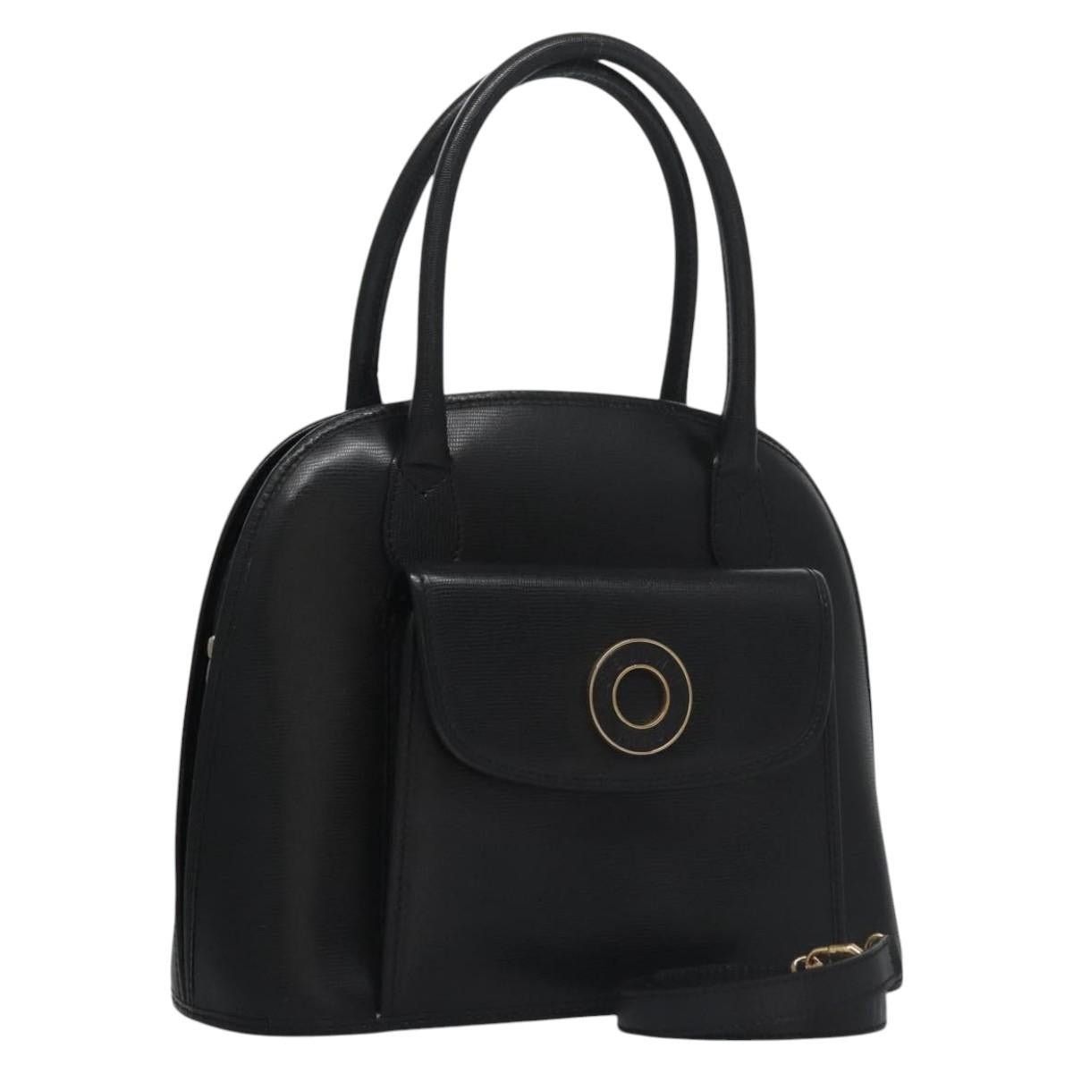 CELINE Hand Bag Leather Black