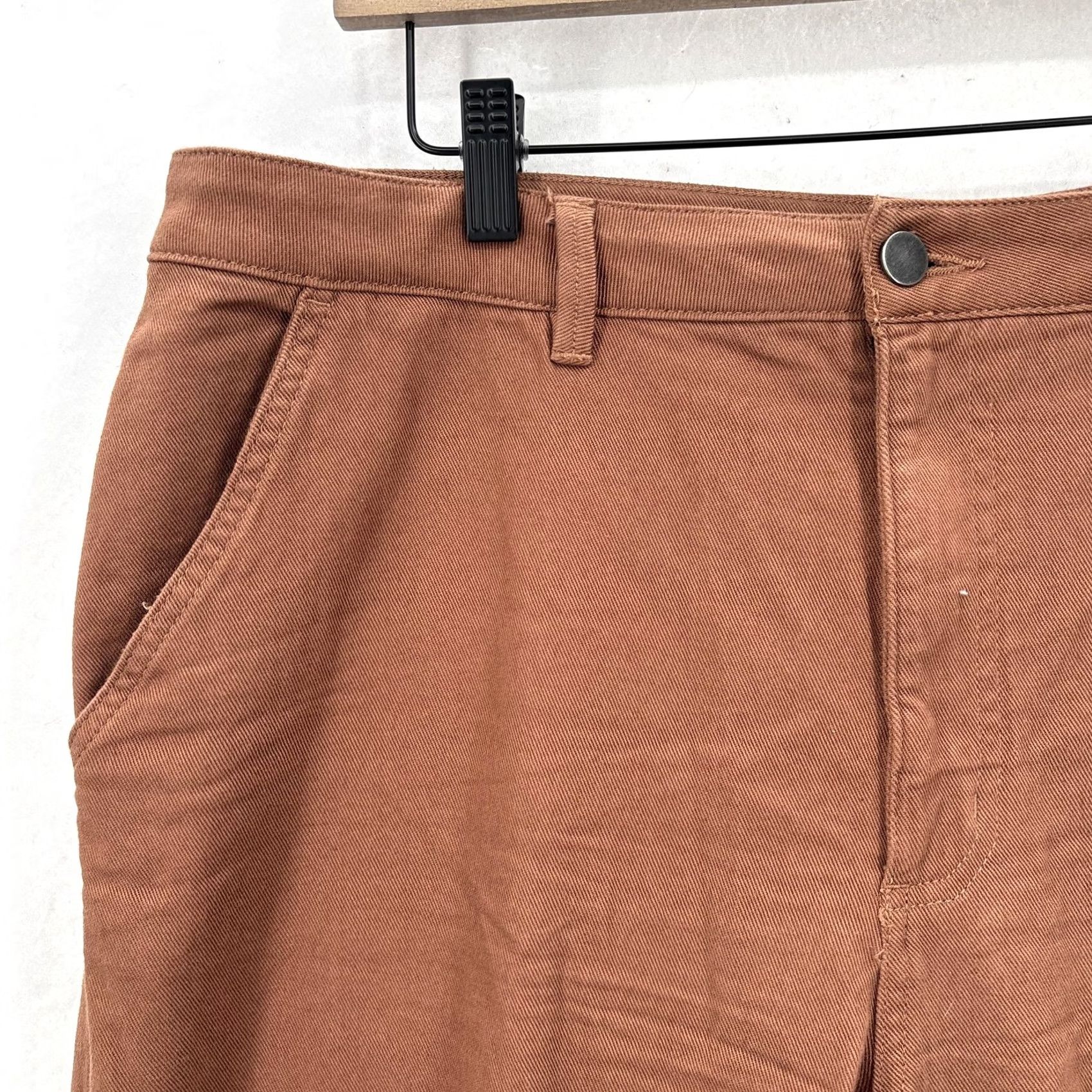 Quince Quince Pants Womens 16 Rust Organic Stretch Cotton Twill Straight Cropped Leg Casual Workwear Mens? Size 38" / US 16 / IT 52 - 3 Thumbnail