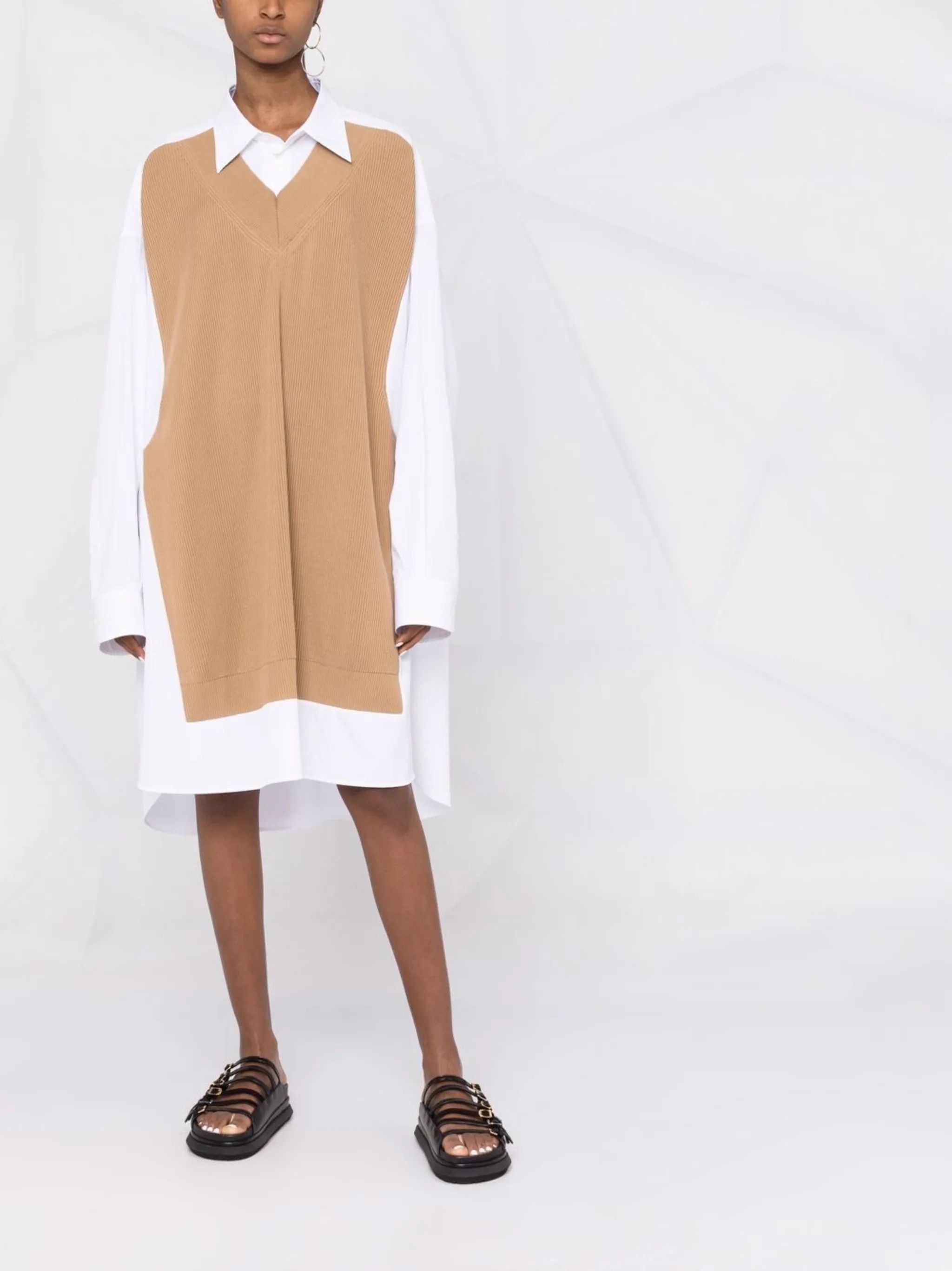 Maison Margiela o1y0625 Midi Dress in Beige/White Size XS / US 0-2 / IT 36-38 - 6 Thumbnail