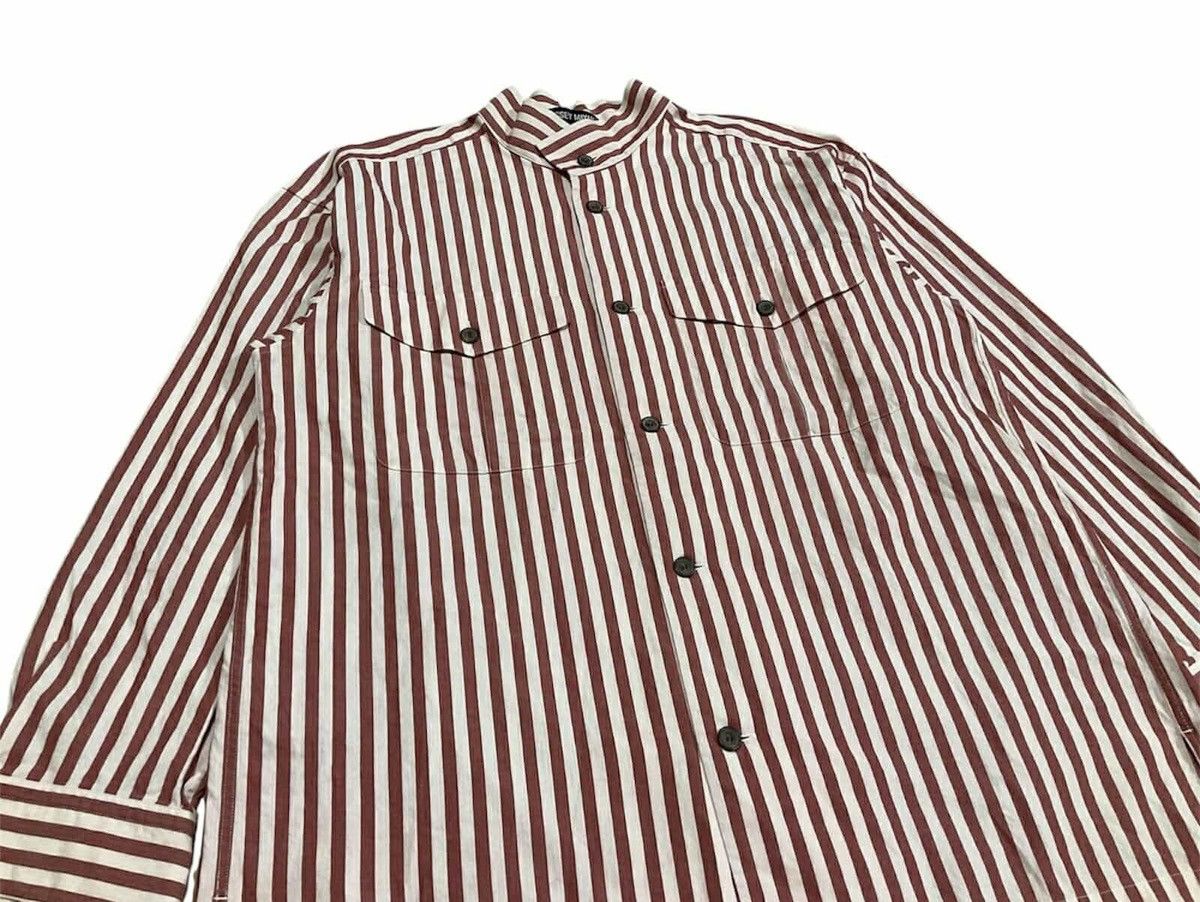 Issey Miyake 🔥Rare Vintage Issey Miyake Striped Shirt Stand Collar Size US XL / EU 56 / 4 - 3 Thumbnail