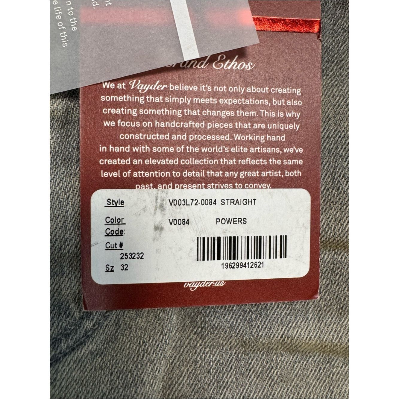 Other NWT New $395 VAYDER Straight Leg Jeans In Powers Size 32 Size US 32 / EU 48 - 6 Thumbnail