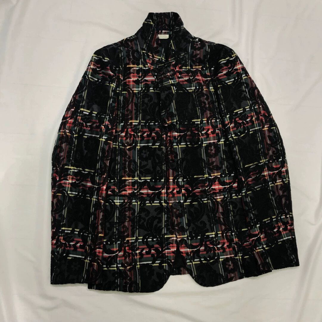 Comme des Garcons CDG 12AW Striped Velvet Jkt S w/ Black Floral Embroidery Size US S / EU 44-46 / 1 - 3 Thumbnail