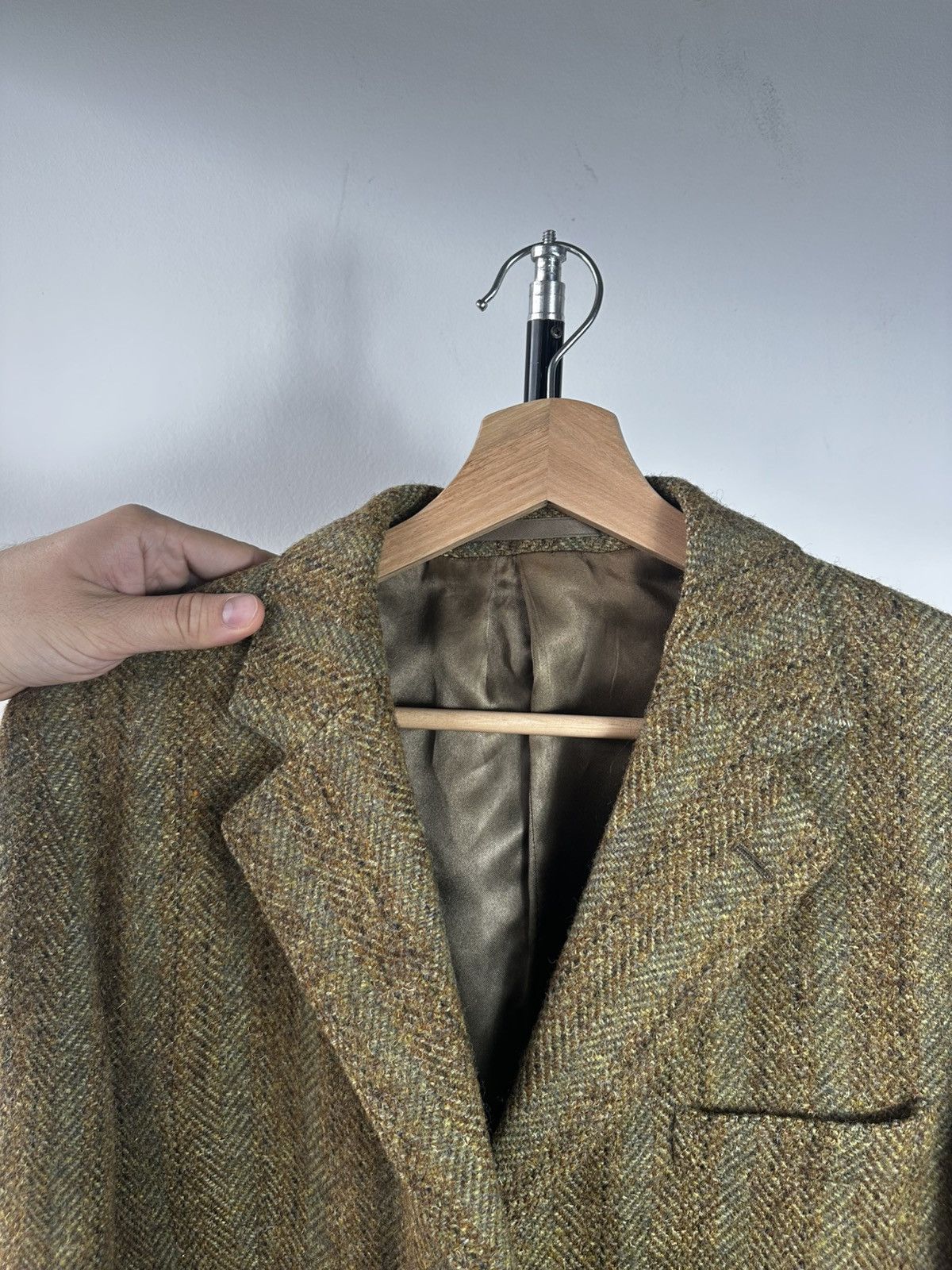 Harris Tweed Dan Sutton x Harris Tweed Herringbone Wool Blazer Jacket Size 38R - 7 Thumbnail