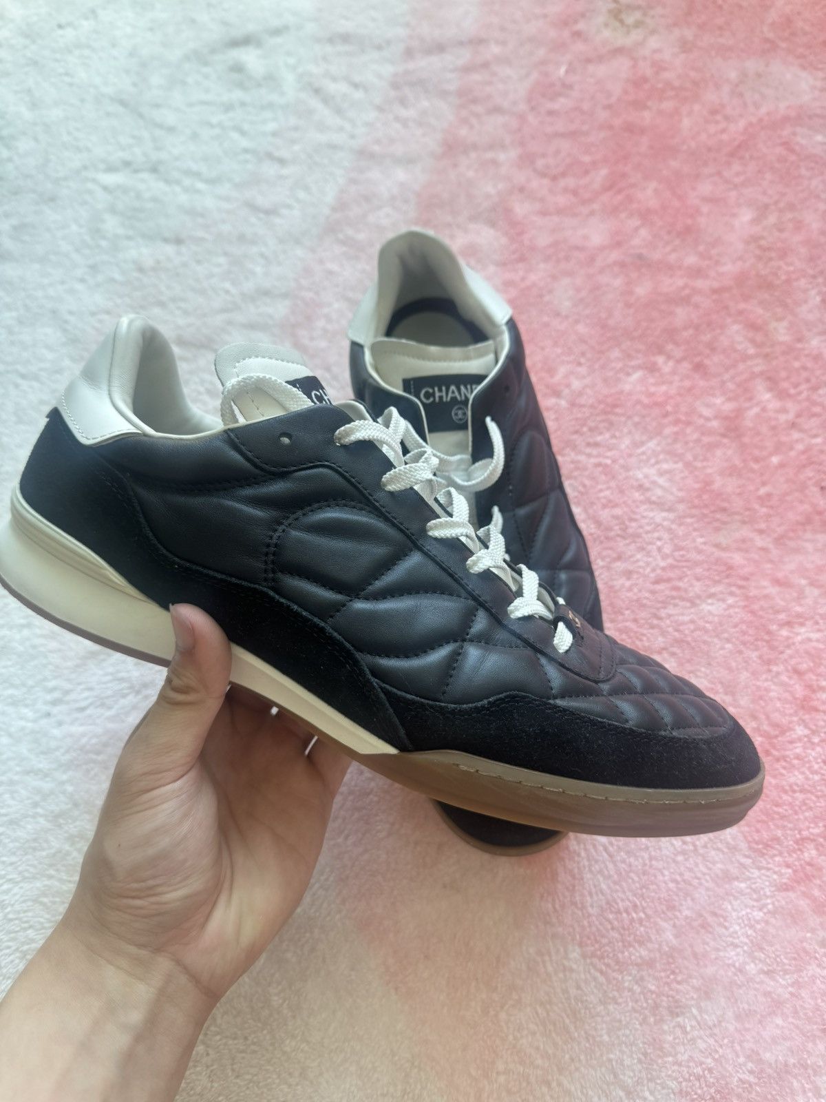 chanel Leather trainer shoes
