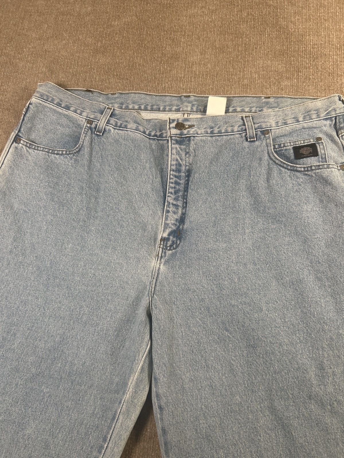 Harley Davidson Harley-Davidson Men’s Jeans 46x36 Light Wash Denim 0075 Size US 44 / EU 60 - 3 Thumbnail