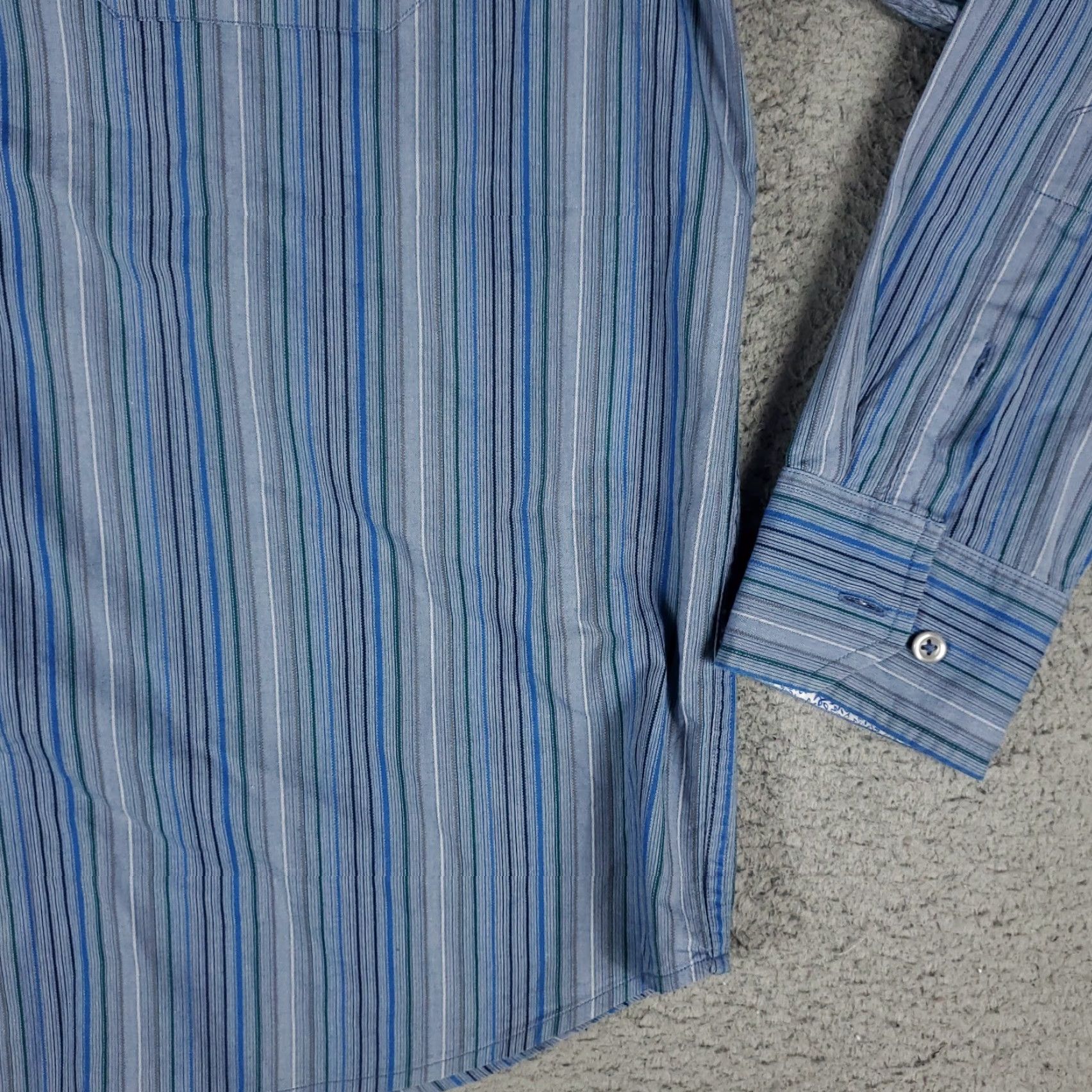 Tommy Bahama Tommy Bahama Shirt Mens Medium Blue Striped Cotton Button-Up Long Sleeve Shirt Size US M / EU 48-50 / 2 - 4 Thumbnail