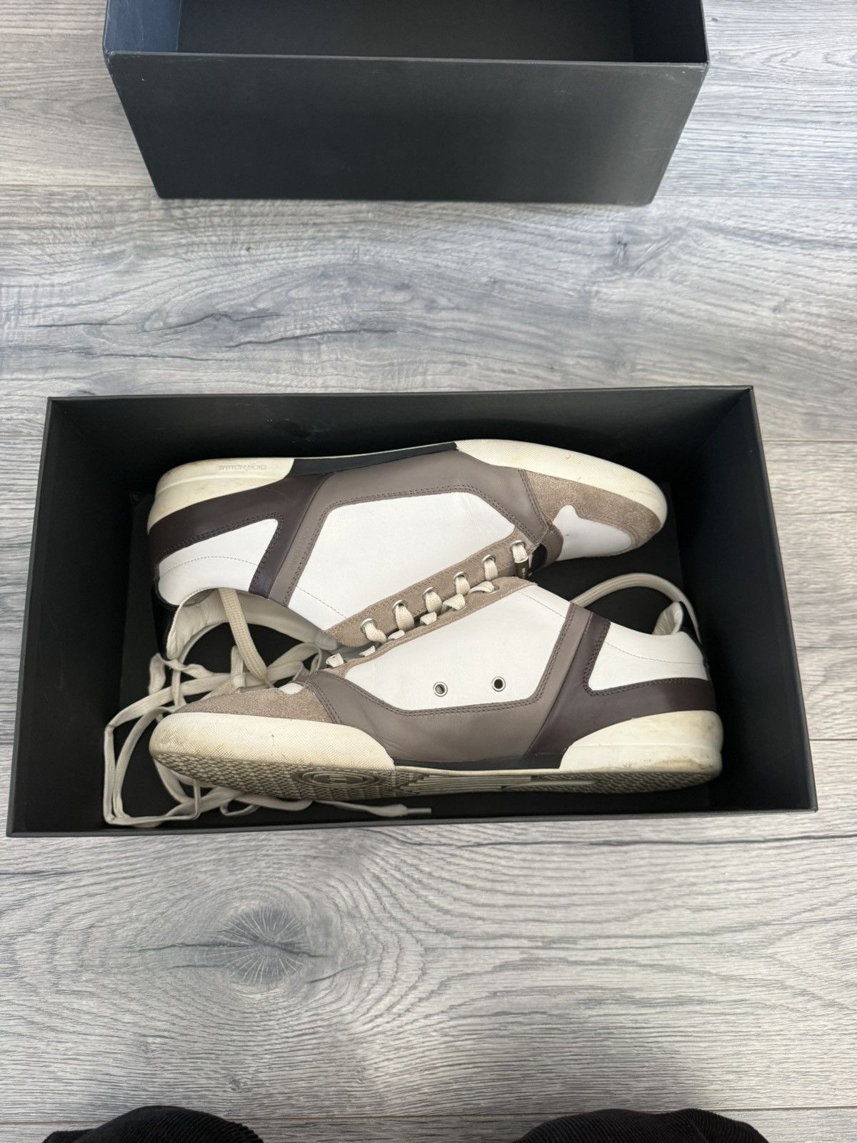 Dior White and Brown Leather Suede Low-Top Sneakers Size US 8 / EU 41 - 22 Thumbnail