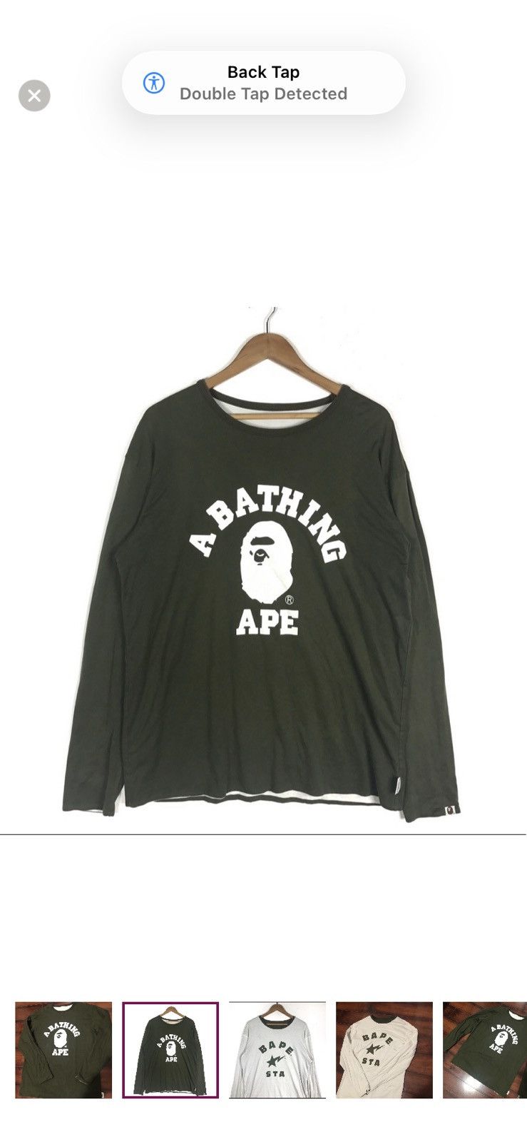 Bape 2003 Vintage Bape Sta / College Reversible Long Sleeve Tee Size US XL / EU 56 / 4 - 2 Thumbnail