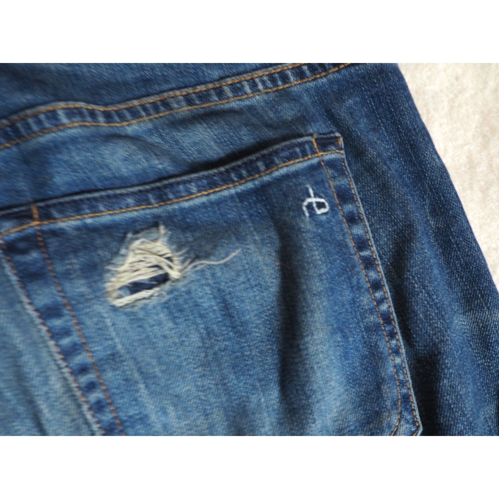 Rag & Bone Rag + Bone Slim Jeans Pants Denim 36x33 Button Fly USA Made 36 Regular Blue Slim Jeans Mens Size US 36 / EU 52 - 7 Thumbnail