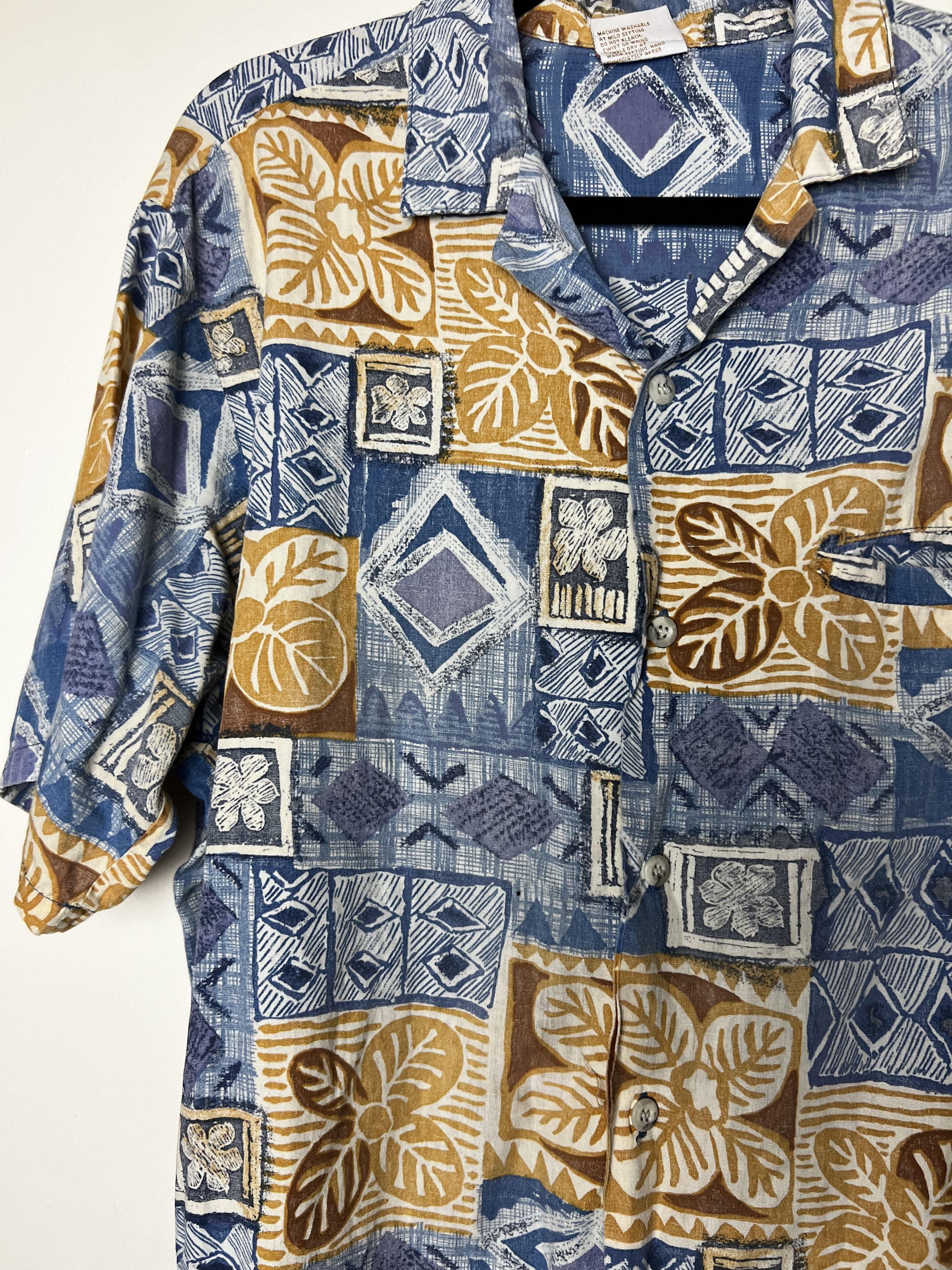 Vintage Vntg 70s Hawaiian Aloha Shirt: Barefoot in Paradise Abstract Size US L / EU 52-54 / 3 - 3 Thumbnail